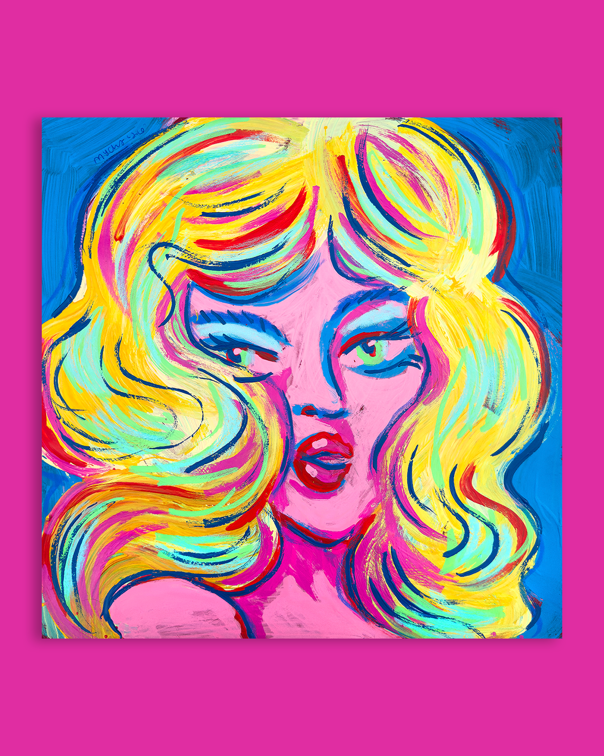 "Priscilla" 12x12" painting on paper