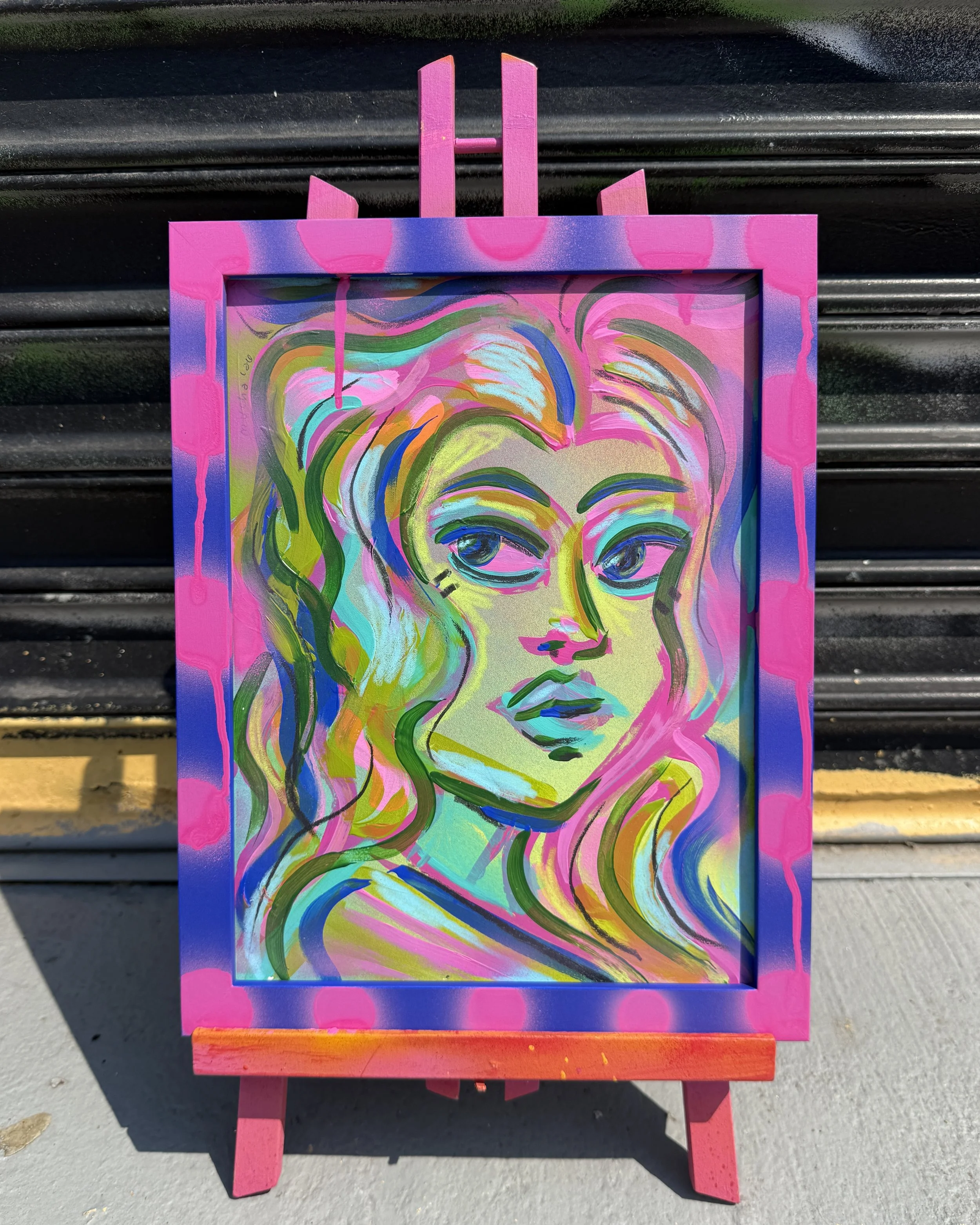 "Raquelle" 9x12" framed painting on paper