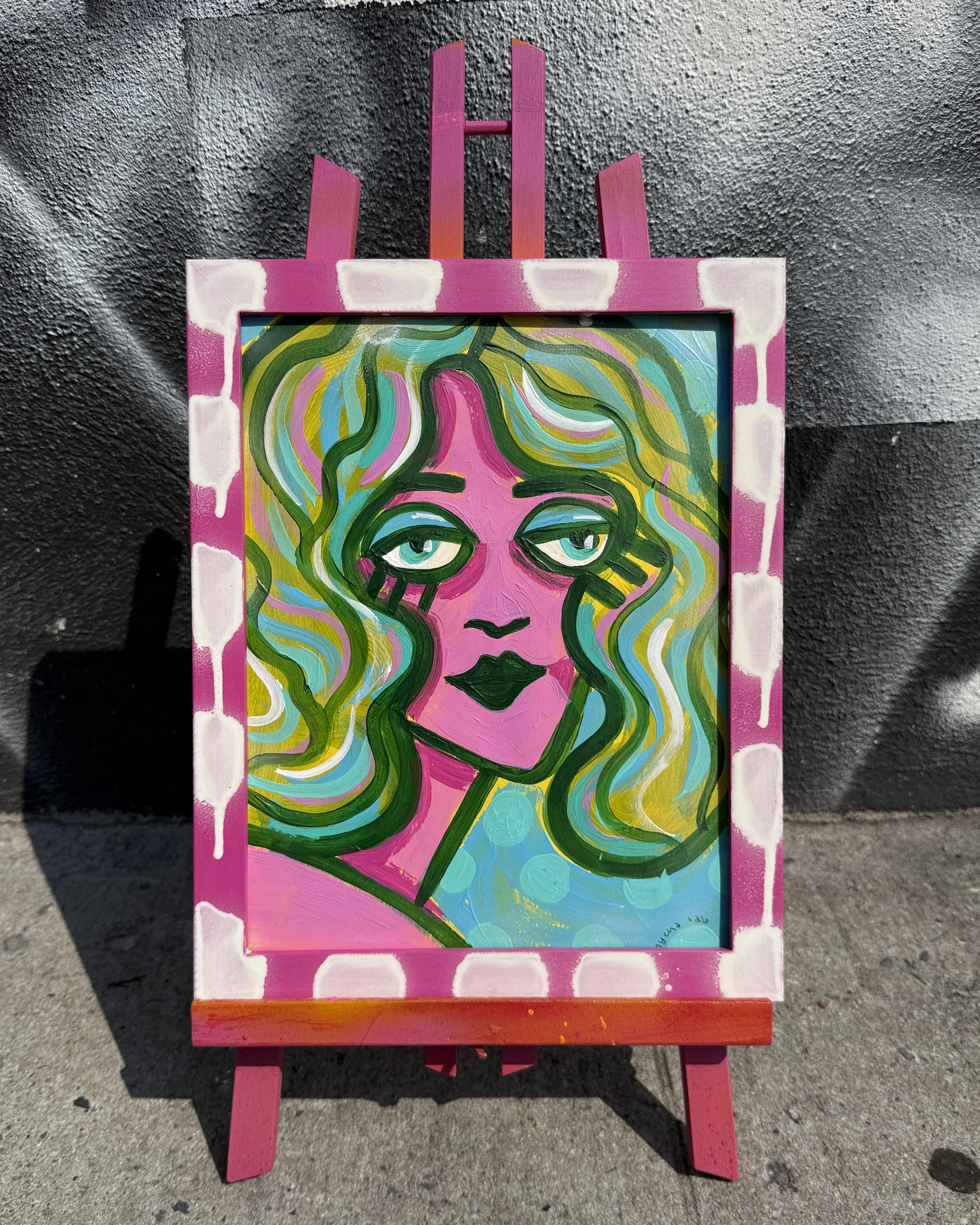 "Cecilia" 8.5x11" framed painting on paper