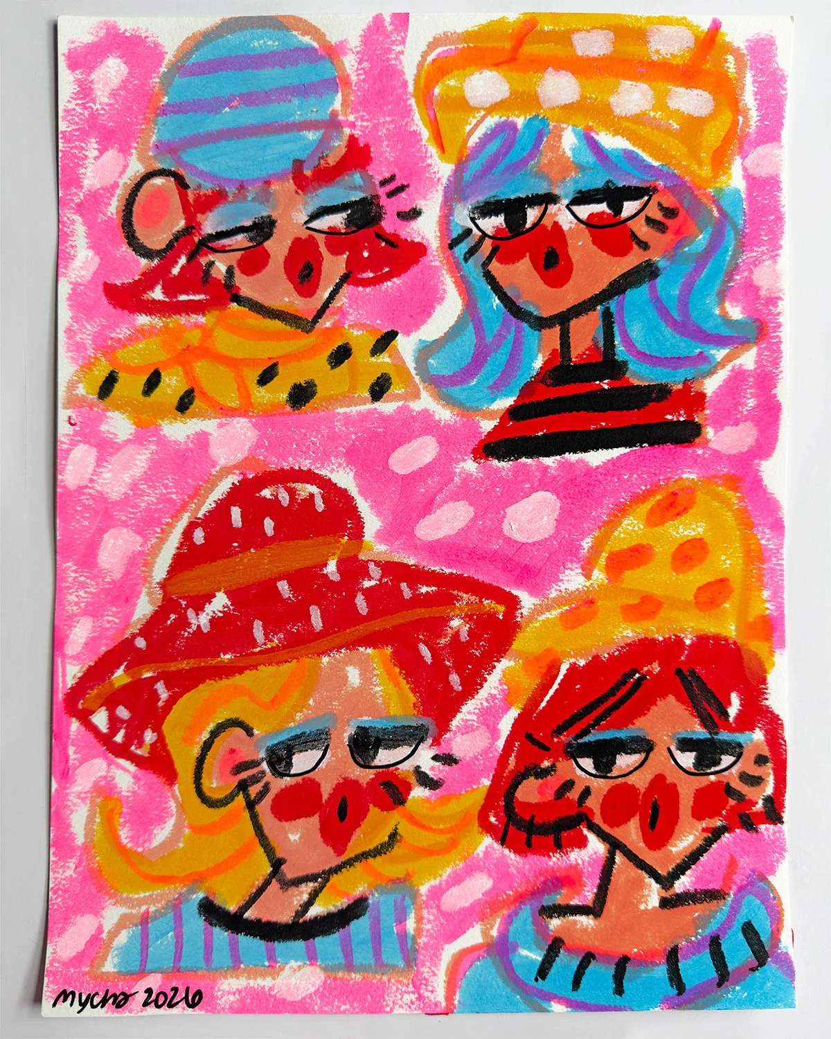 “Gorritos" 9x12" Painting on Paper