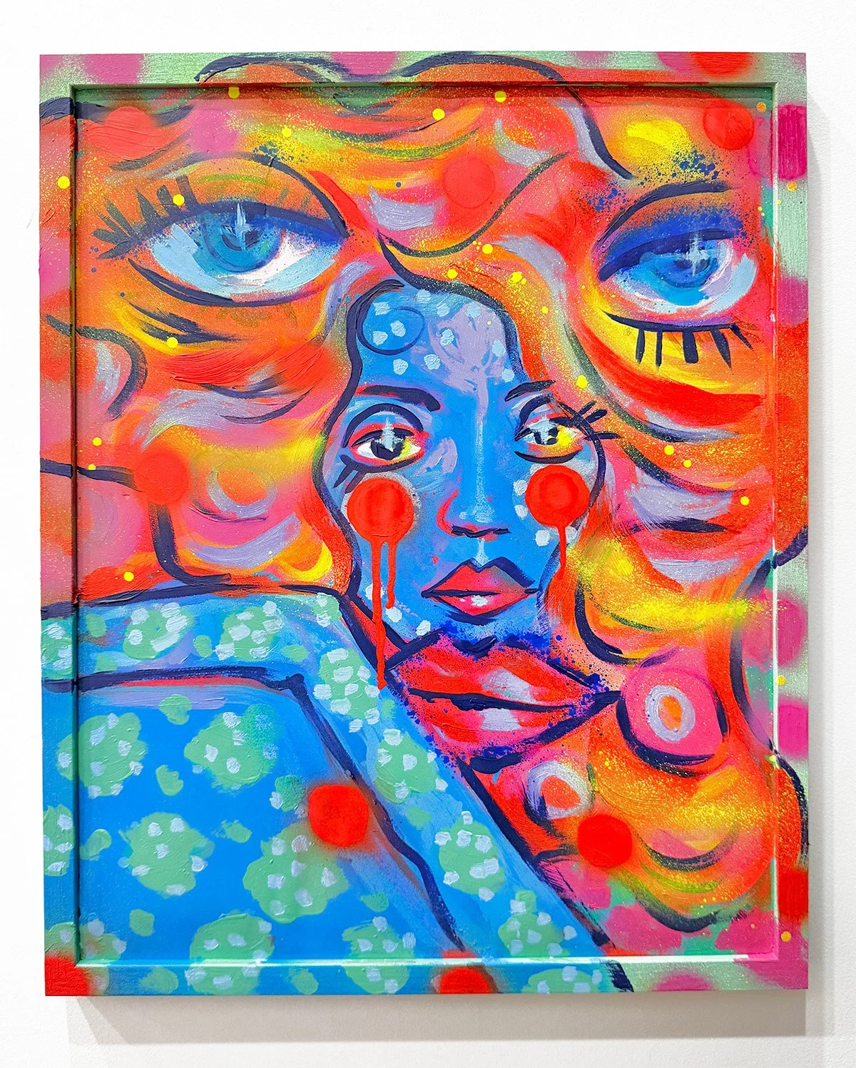 "GIRLY GIRL 14" 16x14" framed painting