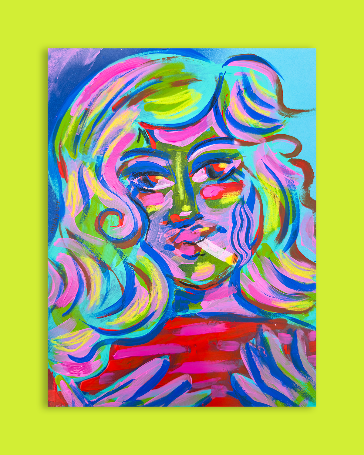 "Ziggy" 9x12" painting on paper
