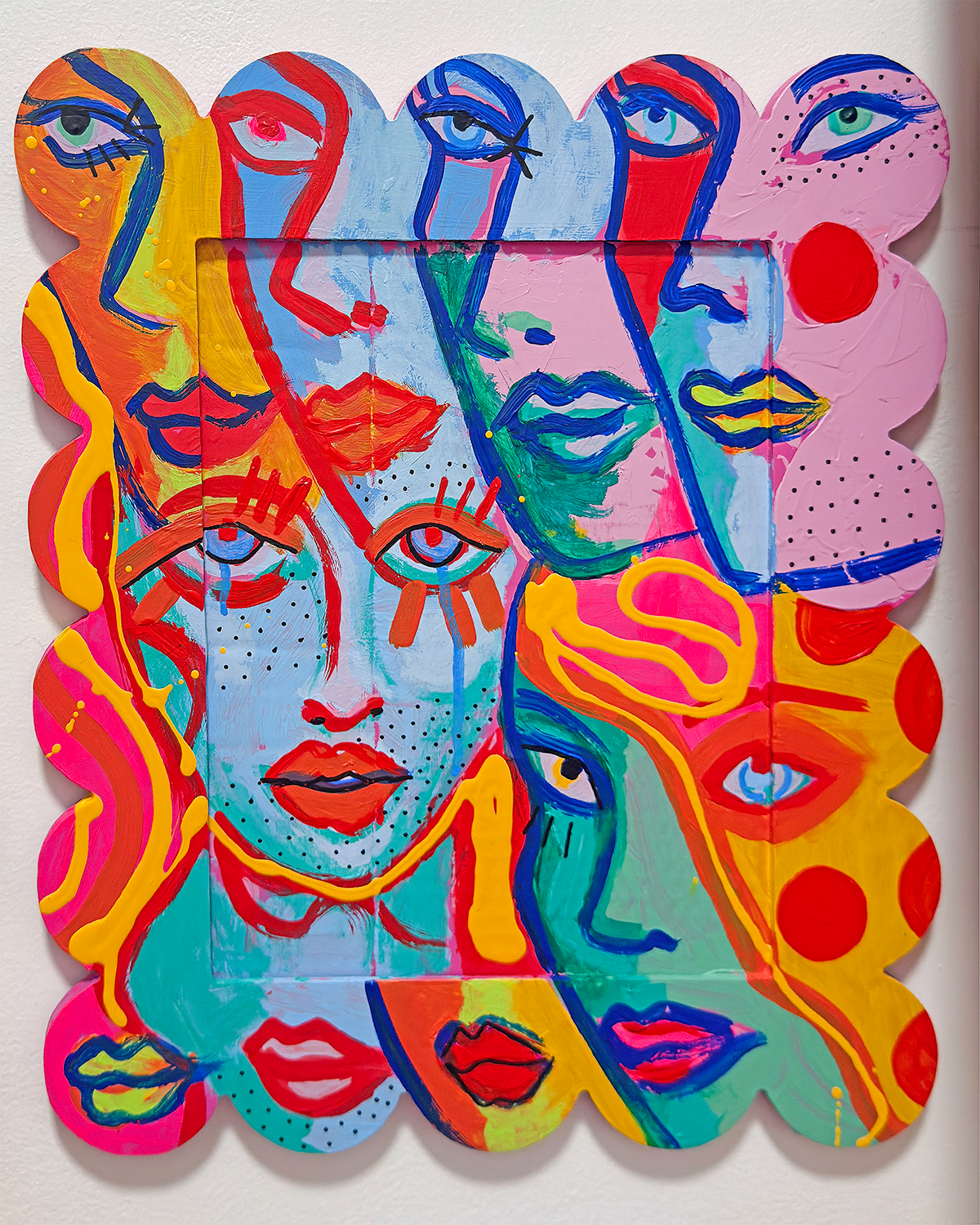 "GIRLY GIRL 02" 12x14" framed painting