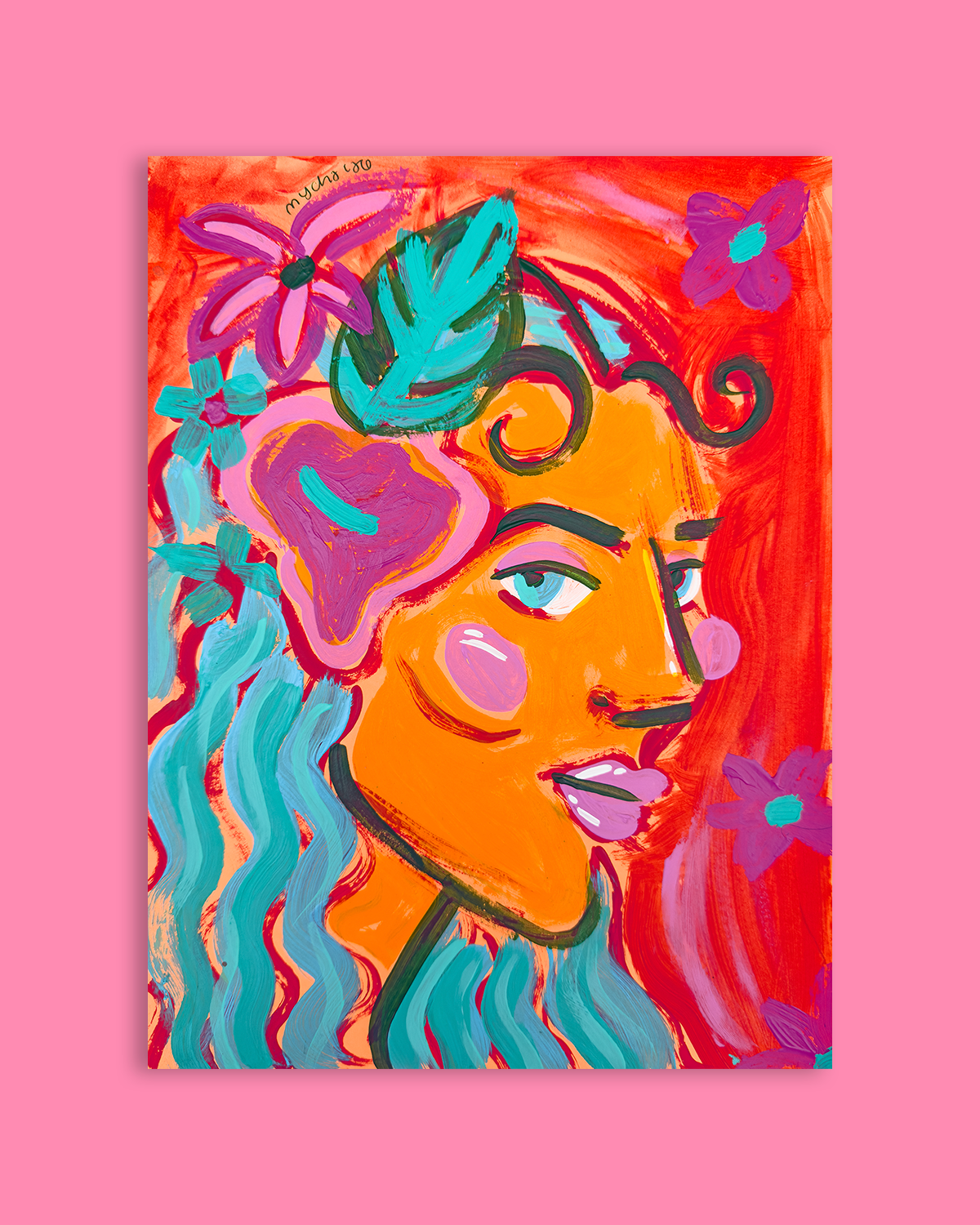 "Yoli" 8.5x11" painting on paper