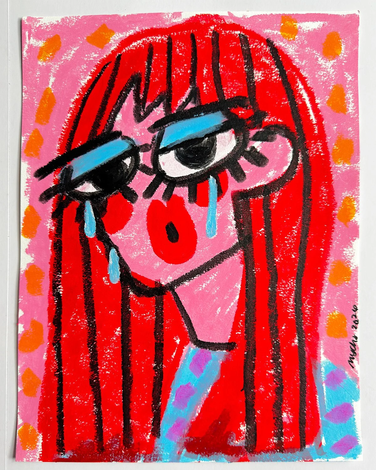 “Hay Que Llorar” 9x12" Painting on Paper