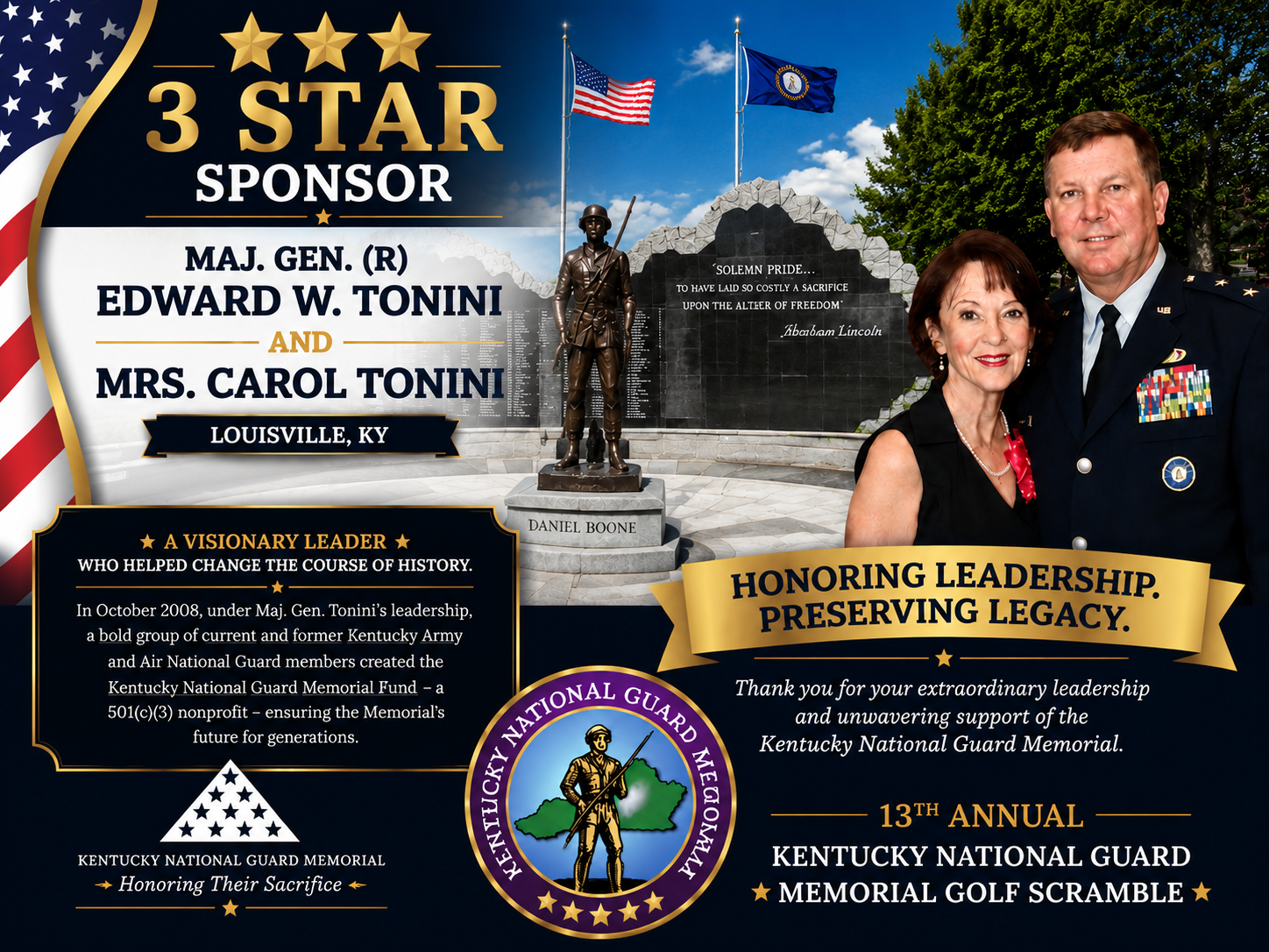 Maj. Gen. (R) Edward W. Tonini and Mrs. Carol Tonini