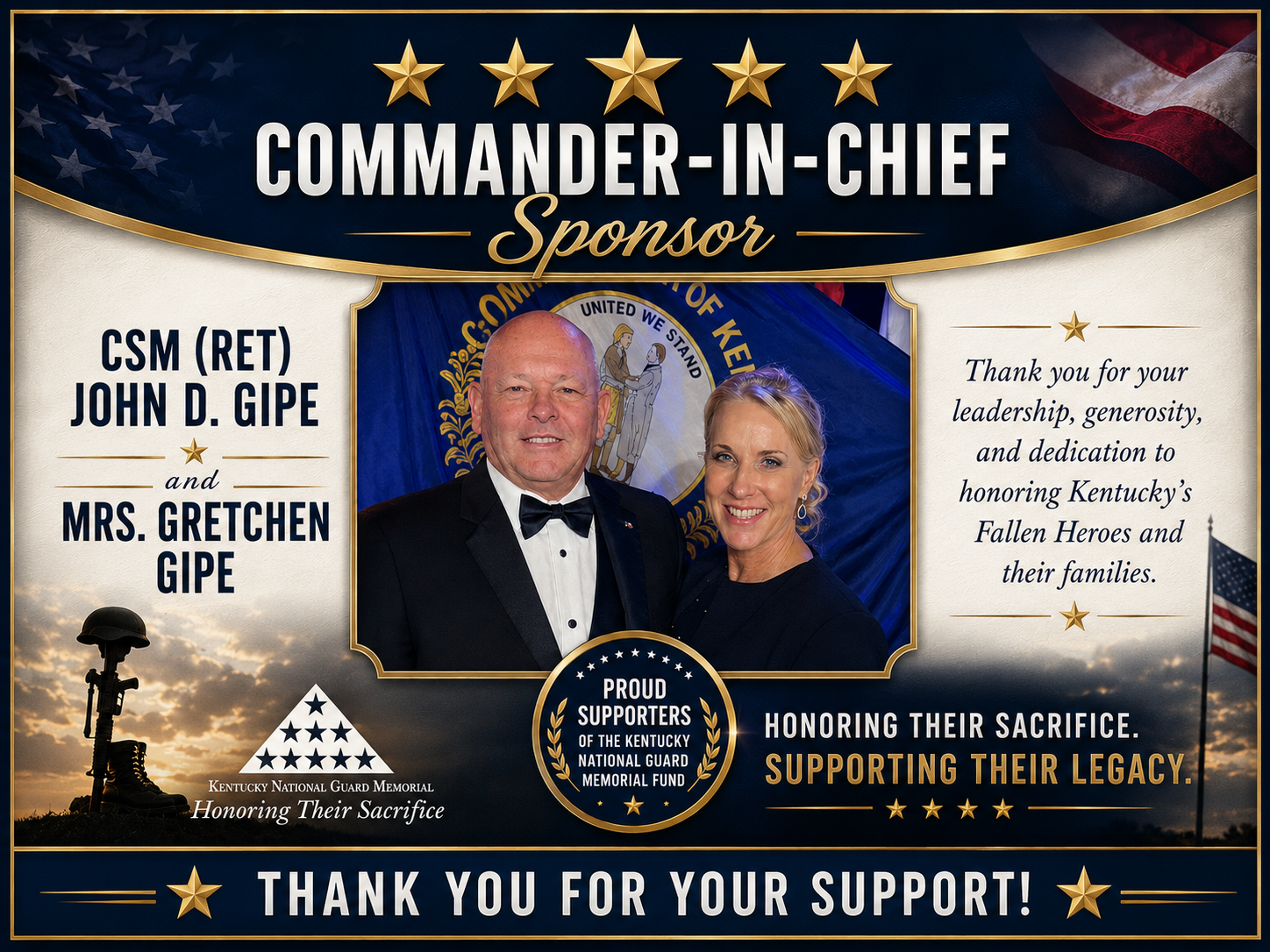 CSM (R) John Gipe and Mrs Gretchen Gipe