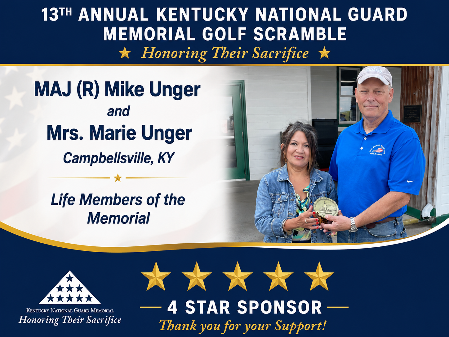 MAJ (R) Mike Unger and Marie Unger
