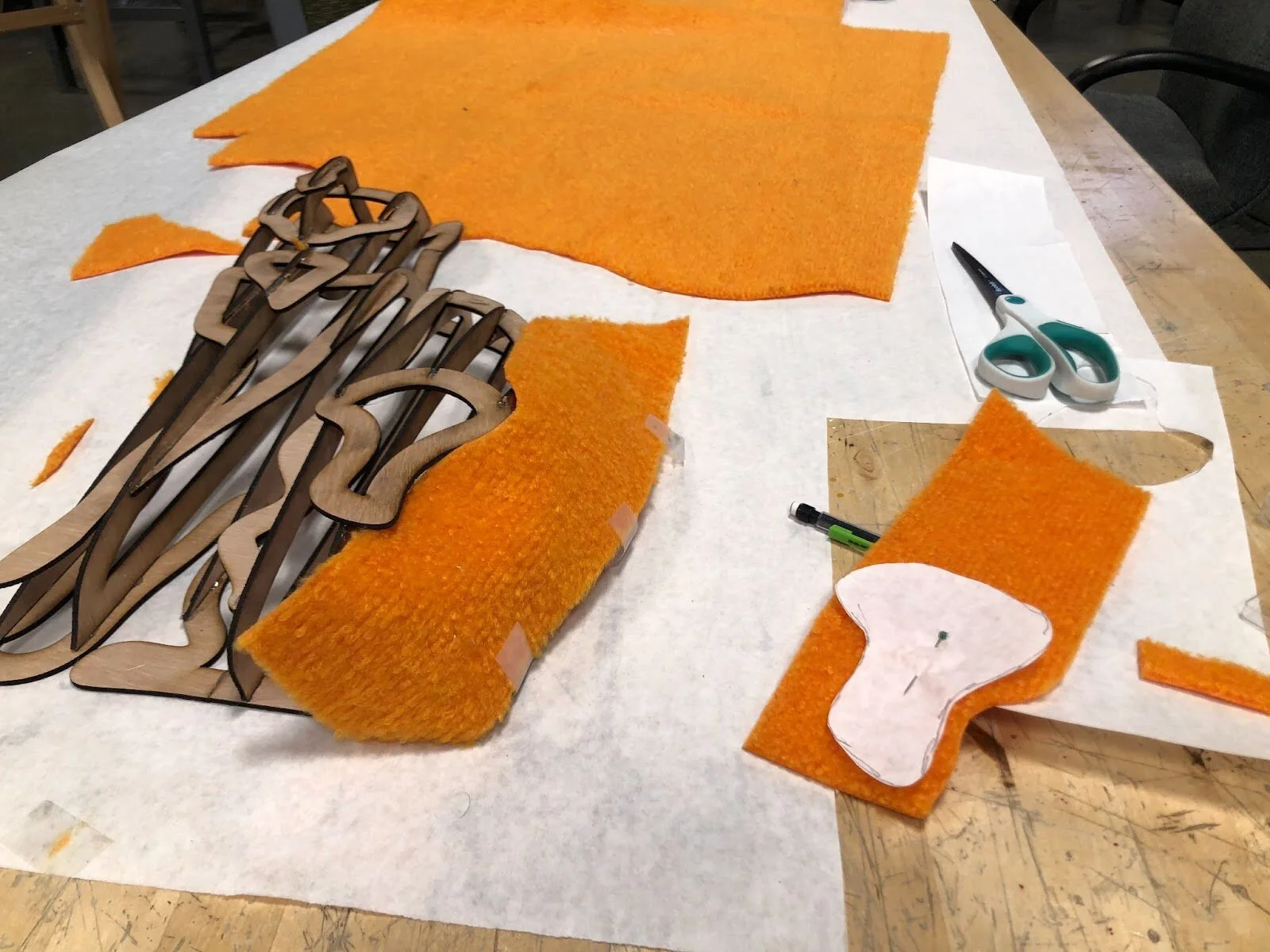 Cat structure being layered with faux fur