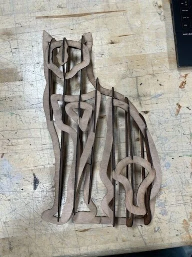 Cut and Assembles Cat Structure