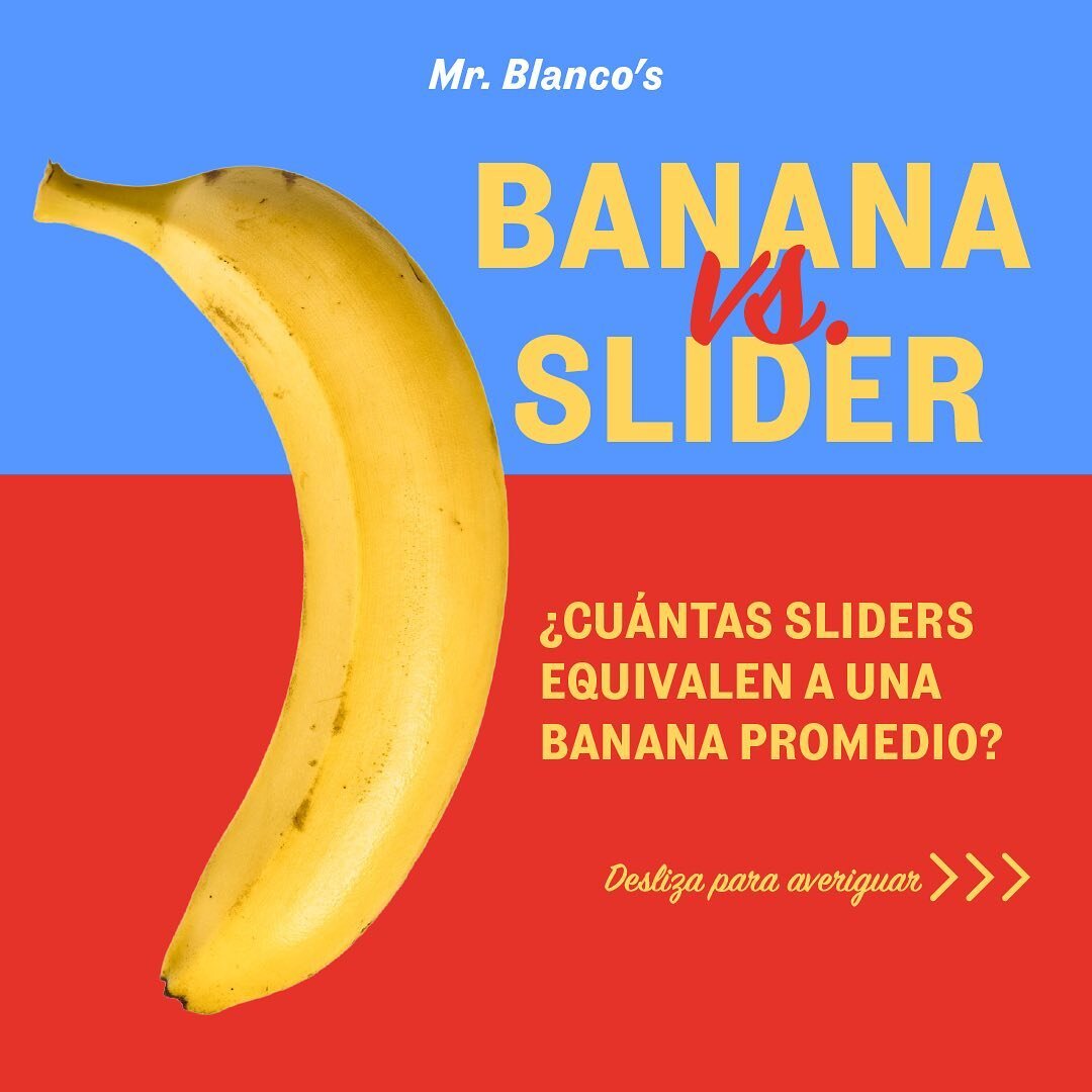 Las sliders son tan peque&ntilde;as que en una banana de tama&ntilde;o promedio caben 2 y 1/4!!!! 🥹🍔🍌

Que otras cosas te gustar&iacute;a que compar&aacute;ramos para mostrarte el tama&ntilde;o de nuestras sliders ?