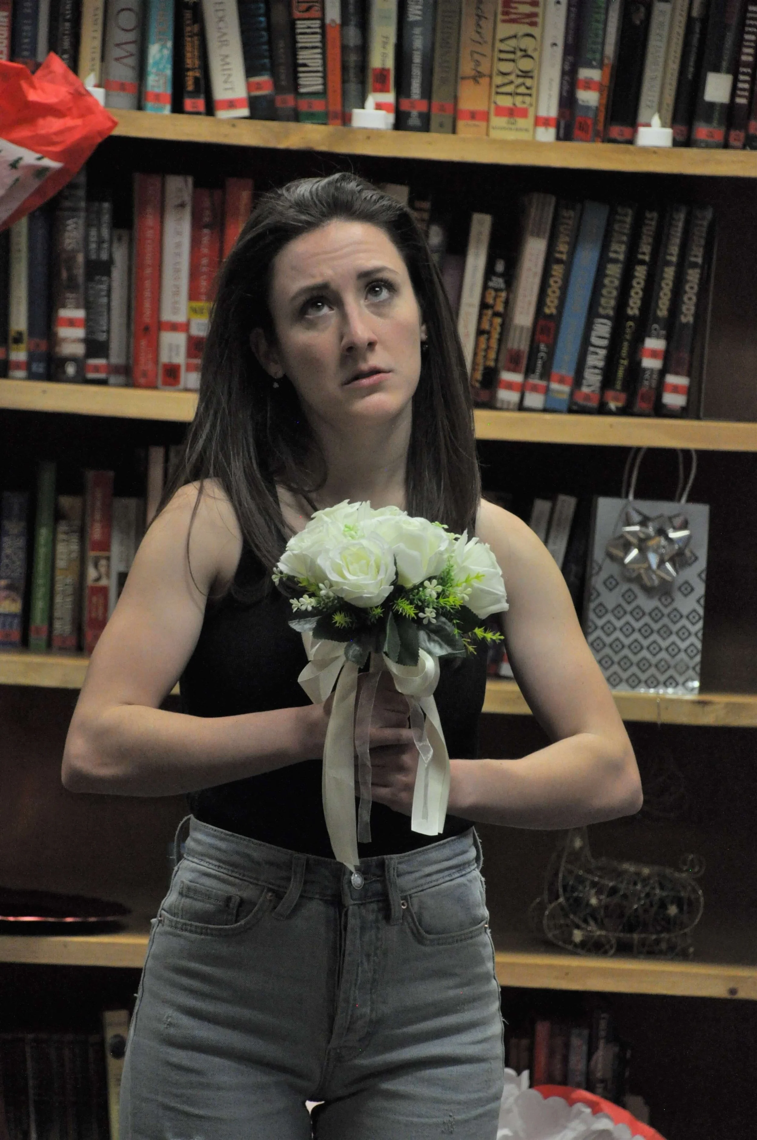 Mary in The Twelve Dates of Christmas Solo Play by Ginna Hoben, Pittsburgh Premiere Steel City Shakespeare Center  Directed by Tracey D. Turner Photo by Cat Aceto