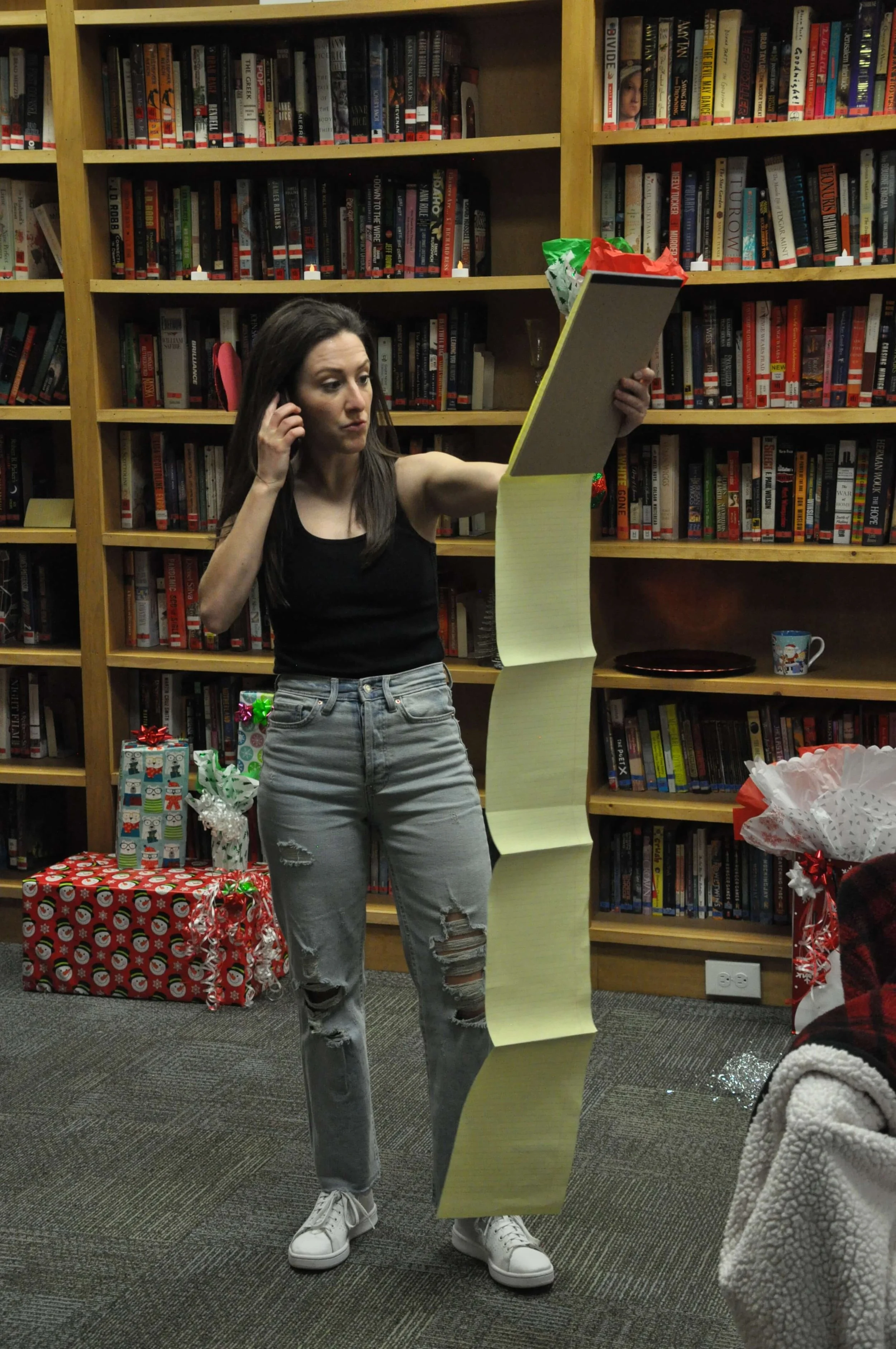 Mary in The Twelve Dates of Christmas Solo Play by Ginna Hoben, Pittsburgh Premiere Steel City Shakespeare Center  Directed by Tracey D. Turner Photo by Cat Aceto