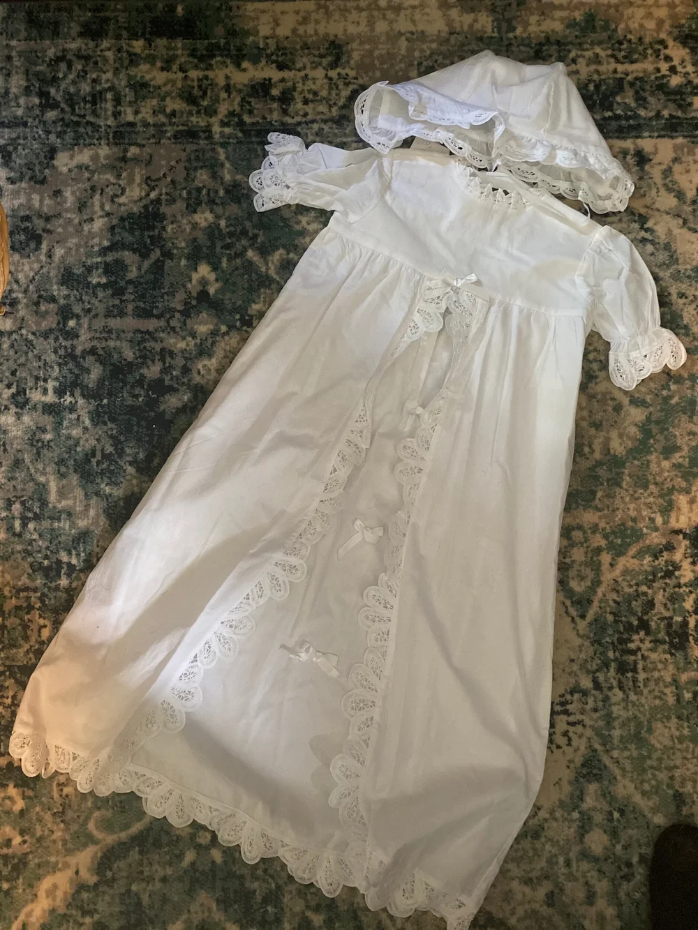 chinese dress ladies Collar Battenburg Lace Vintage Dress Up A Dress or Sweater White Smaller One main image 1