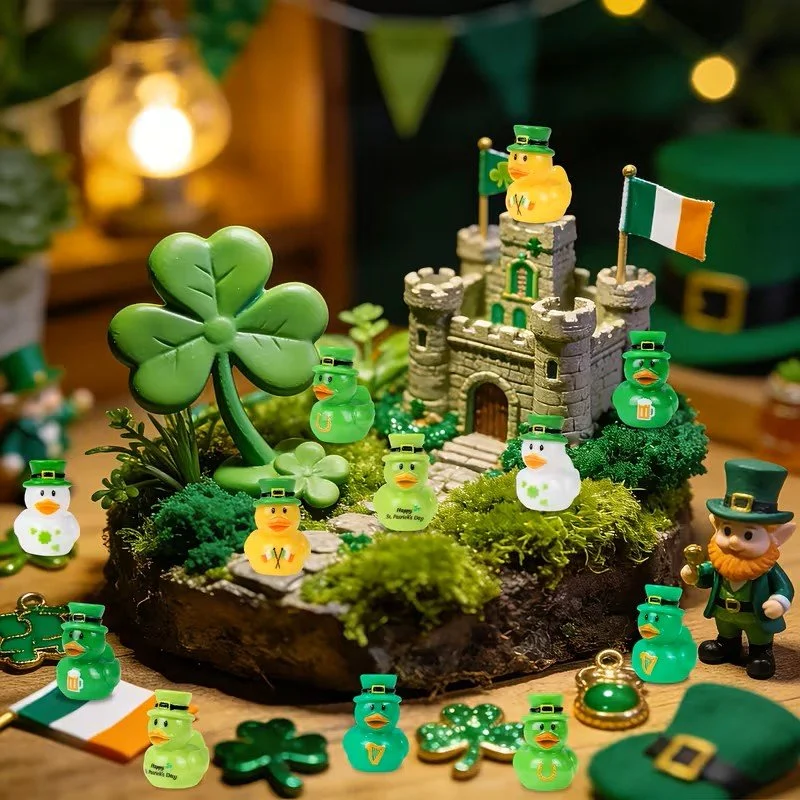 St. Patrick's Day Mini Resin Ducks