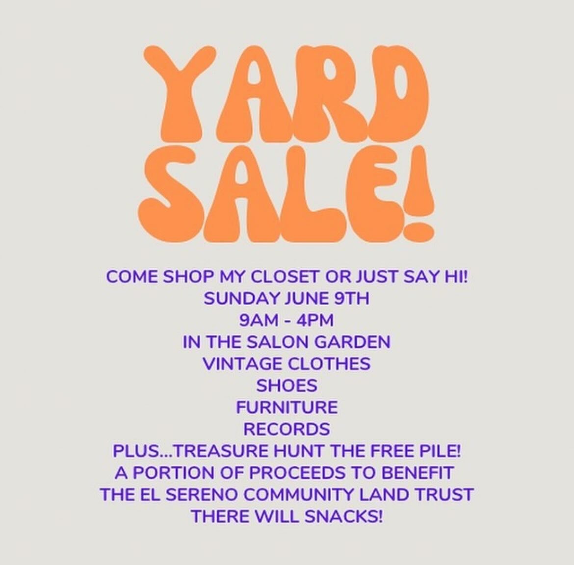 Hey everyone, Courtney from @sundaymorninghair  will be having a yard sale this Sunday where proceeds will go to our organization. We appreciate you Courtney! 🫶🏼

#Repost @sundaymorninghair with @use.repost
・・・
Hi All!  I&rsquo;m having a yard sale