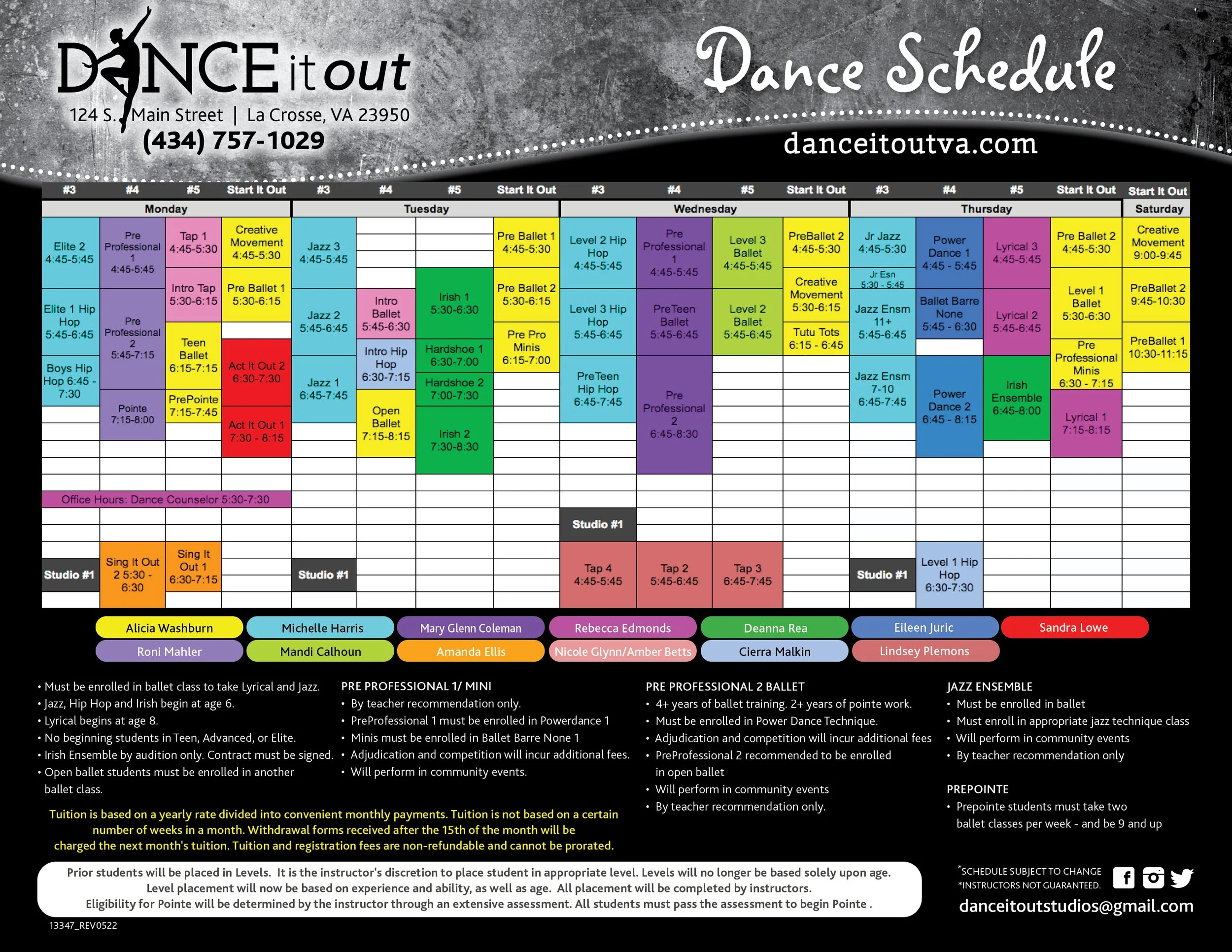 Schedules — Dance It Out