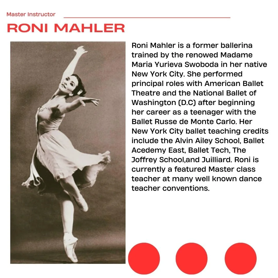 🩰 Meet Our Master Instructors 🩰

We are beyond honored to welcome an extraordinary group of ballet professionals to our Ballet Workshop Weekend &ndash; March 14 &amp; 15. This is a rare opportunity for dancers to train with artists who bring deca