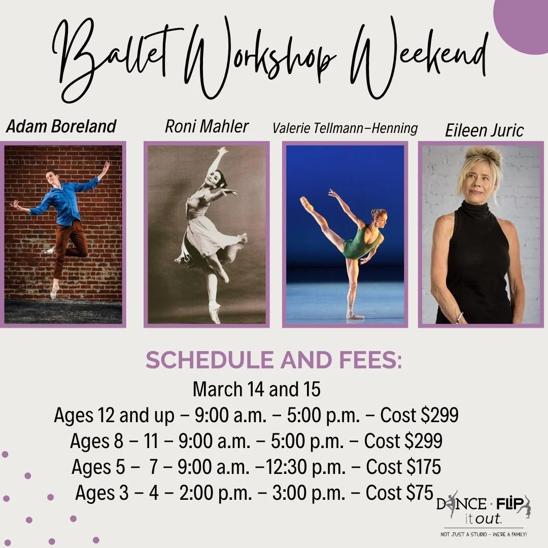 🩰 Ballet Workshop Weekend is Coming! 🩰

We are thrilled to welcome an incredible lineup of guest artists for our Ballet Workshop Weekend on March 14 &amp; 15! This immersive experience is designed to inspire, challenge, and grow dancers of all ag