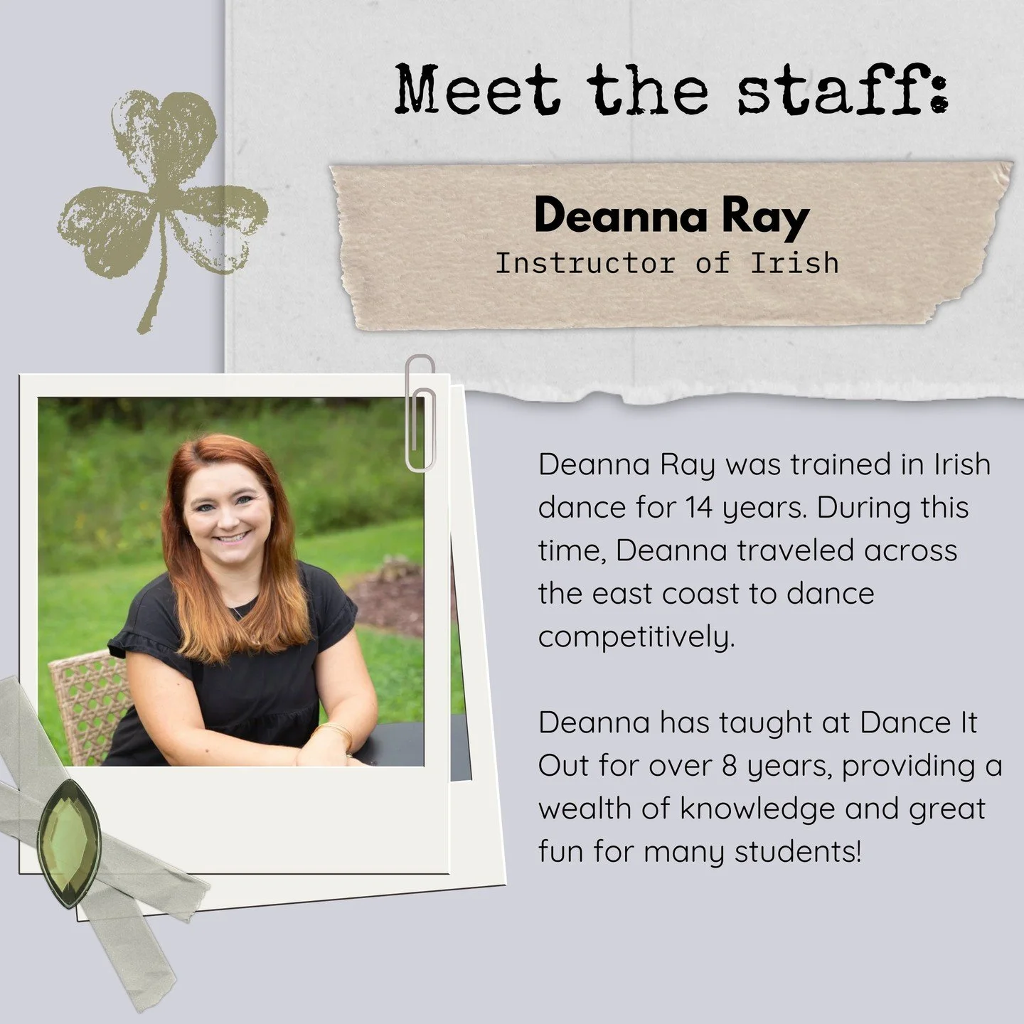 ⭐️ It&rsquo;s that time again! Next up, meet Deanna Ray, one of our Irish dance instructors. Give it up for Deanna! ⭐️