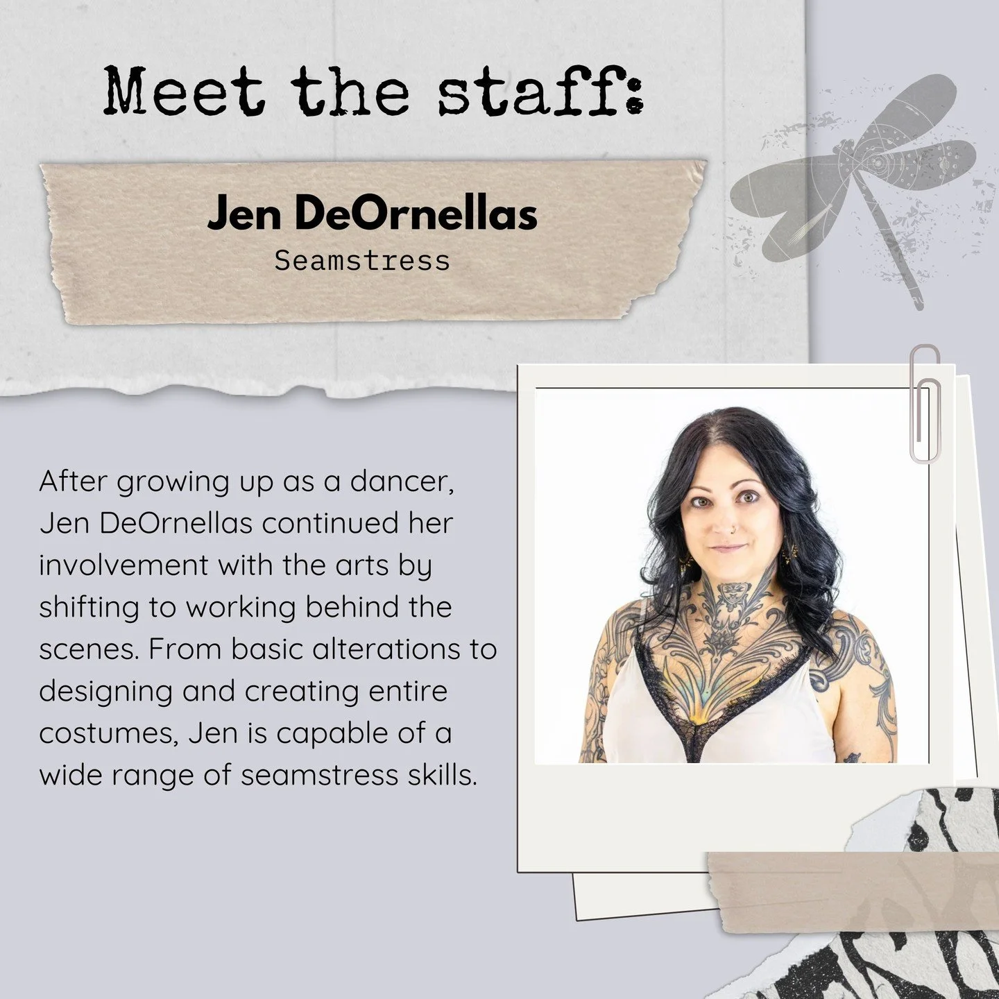⭐️ Ever wonder who is in charge of making sure your costumes fit perfectly? Well, get ready! Meet Jen DeOrnellas, the studio seamstress! ⭐️