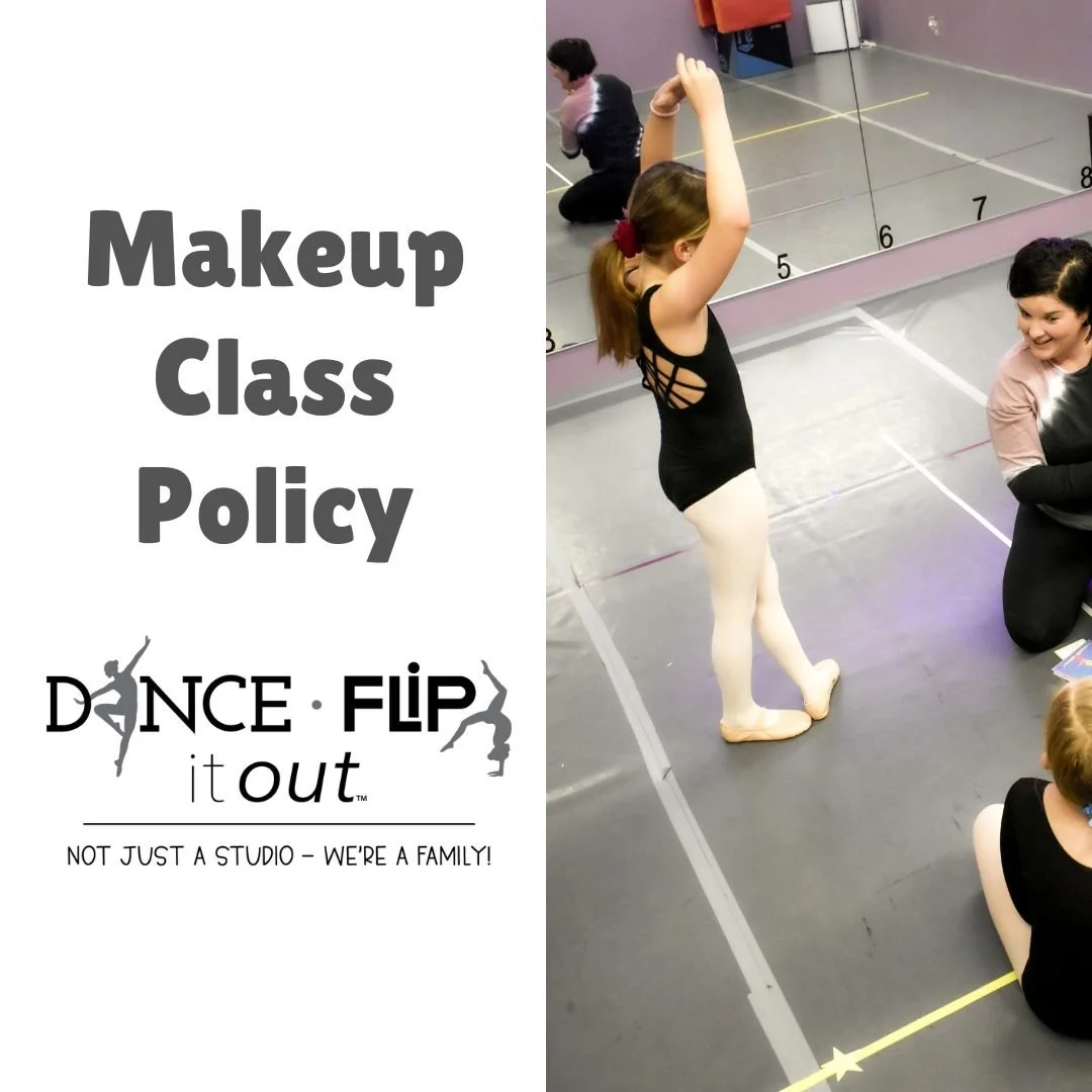 💃 Dance It Out &ndash; Makeup Class Policy

We know life happens, and sometimes classes are missed! 💕

If your dancer needs to make up a missed class, makeup classes must be scheduled with the front desk within two weeks of the absence.

✨ Th