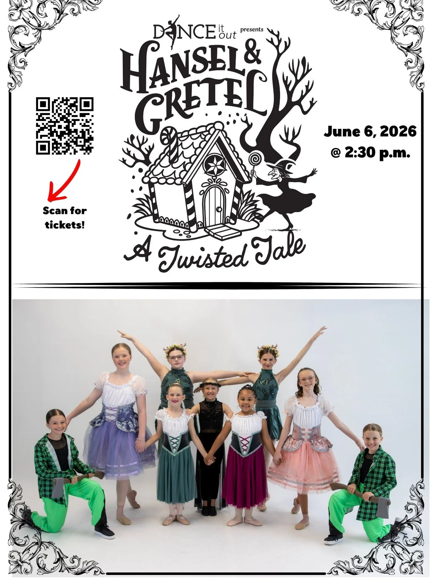 ✨🌲 Step Into the Woods&hellip; If You Dare! 🍭✨

Dance It Out Studios proudly presents our 2026 Revue:
Hansel &amp; Gretel: A Twisted Tale and Into the Woods

🗓 Mark your calendars!

🎟 Tickets go on sale May 2nd at 10:00 a.m.

Join us on 