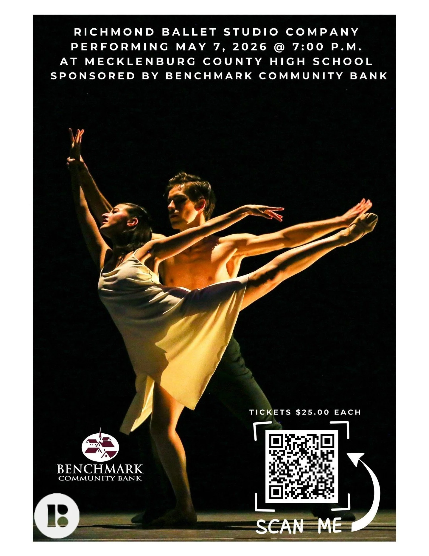 ✨ An Evening of Professional Ballet in Southside Virginia! ✨

We are thrilled to welcome Richmond Ballet Studio Company to Mecklenburg County High School on May 7, 2026 at 7:00 PM!

This is a rare and exciting opportunity for our community to exp