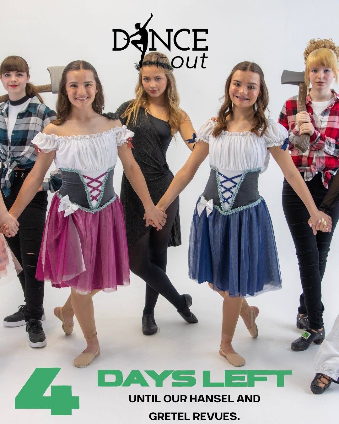 4 Days Left

Only 4 days left until showtime! Our dancers have been working so hard, and we cannot wait for you to see the magic of Hansel and Gretel come alive on stage! 🌲🍬

Tickets are available here: https://www.rfr.bz/i3f532b