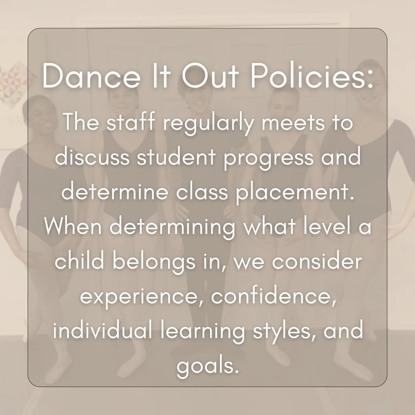 🕺Our Policies&hellip;

Read the below infographic to understand what we consider when placing your child in a particular level.