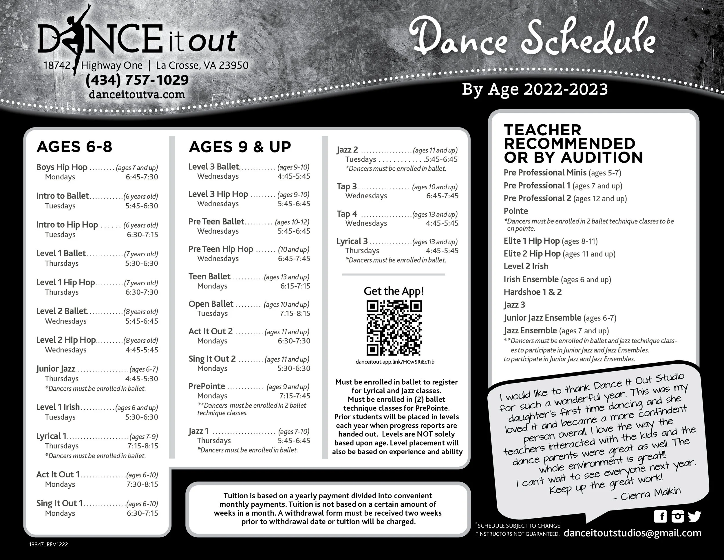 Schedules — Dance It Out