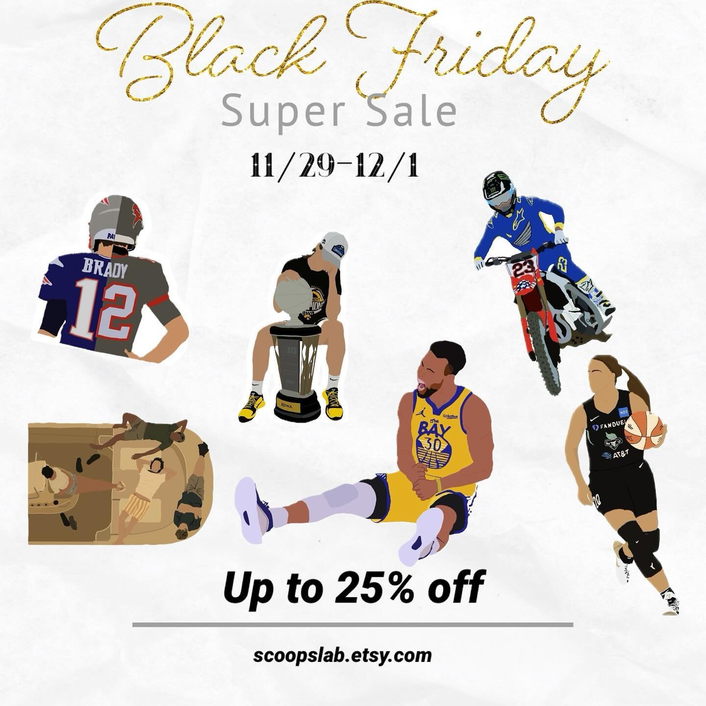 ScoopsLab Black Friday Sales are on now!! Go check out the deals!🎄🎅🏼✨

#blackfriday #smallbusinesssaturday #etsyseller #etsy #sticklers #gifts #sports #nba #wnba #obx #supercross