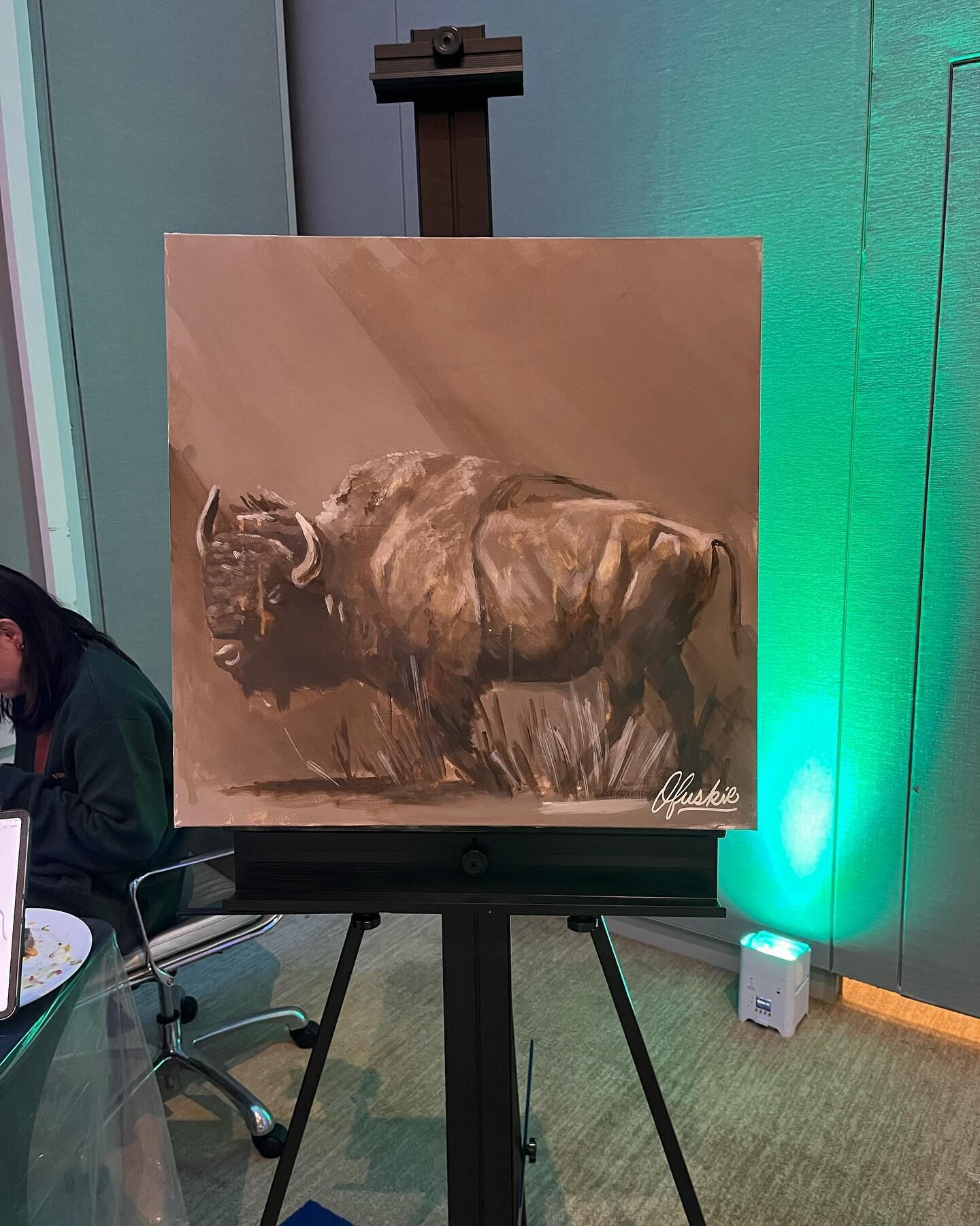 What a fantastic night at the @riverspiritcasino I was fortunate enough to do this live painting for their employee dinner. For me, it was a huge honor to do this. My family has worked there for many years, and I got my first job out of high school a