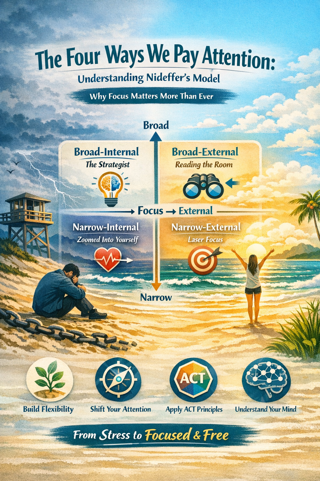 The Four Ways We Pay Attention: Why Nideffer’s Model Matters in a World of Overwhelm