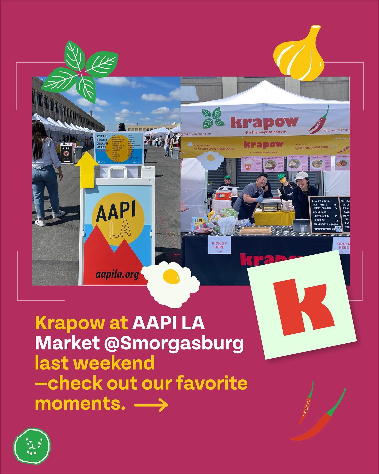 Overflowing with gratitude as we reflect on the incredible experience Krapow had on Sunday at @aapi_la market @smorgasburgla , celebrating AAPI Heritage Month alongside more than 30+ talented vendors, including the amazing folks from @bobalife and @d