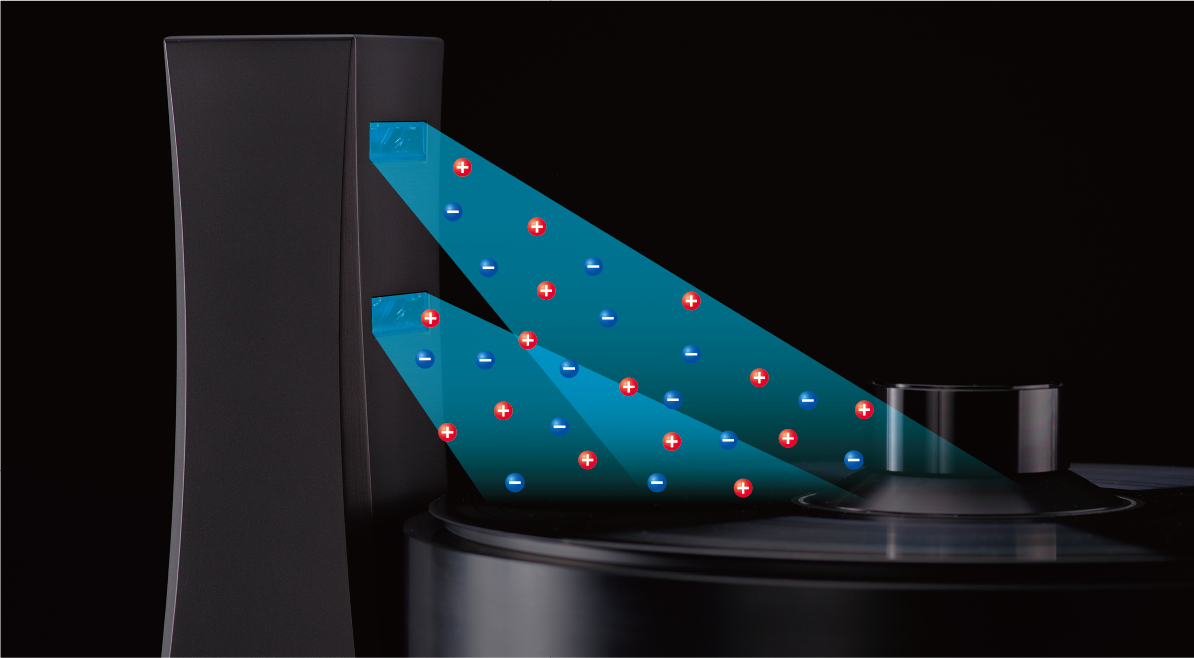 Audiophile vinyl record static eliminator with dual ion technology