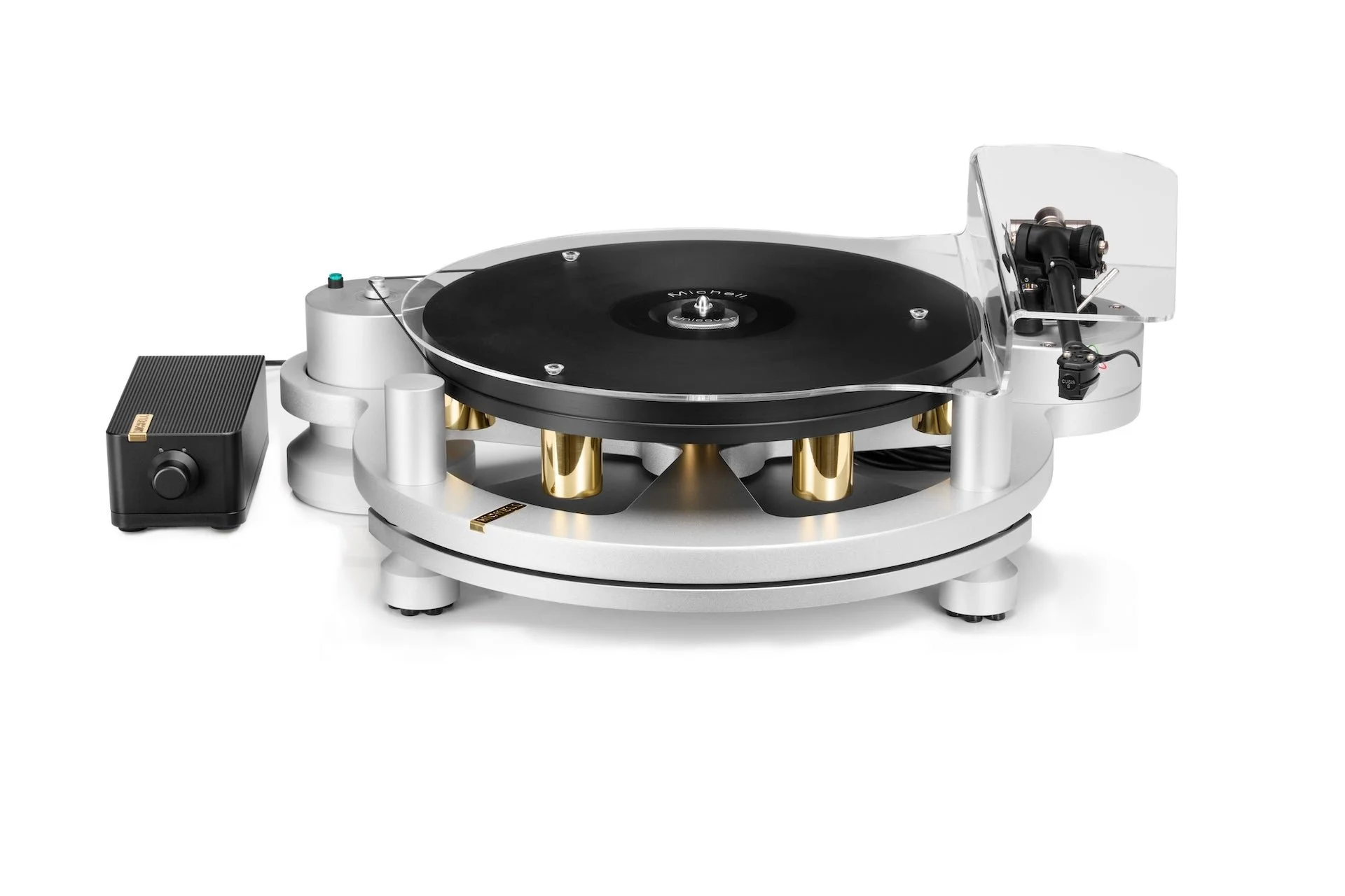 Michell Gyro Turntable on hi-fi setup table