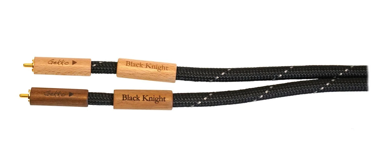 Gekko Black Knight RCA connectors close-up premium cable