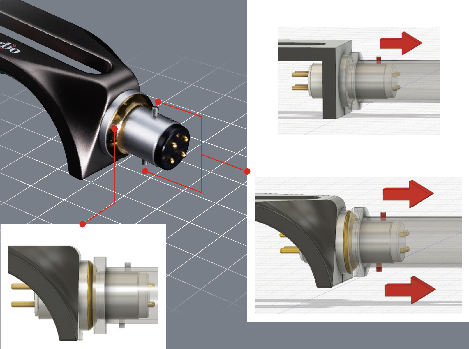 Premium vinyl turntable headshell for MM and MC cartridges