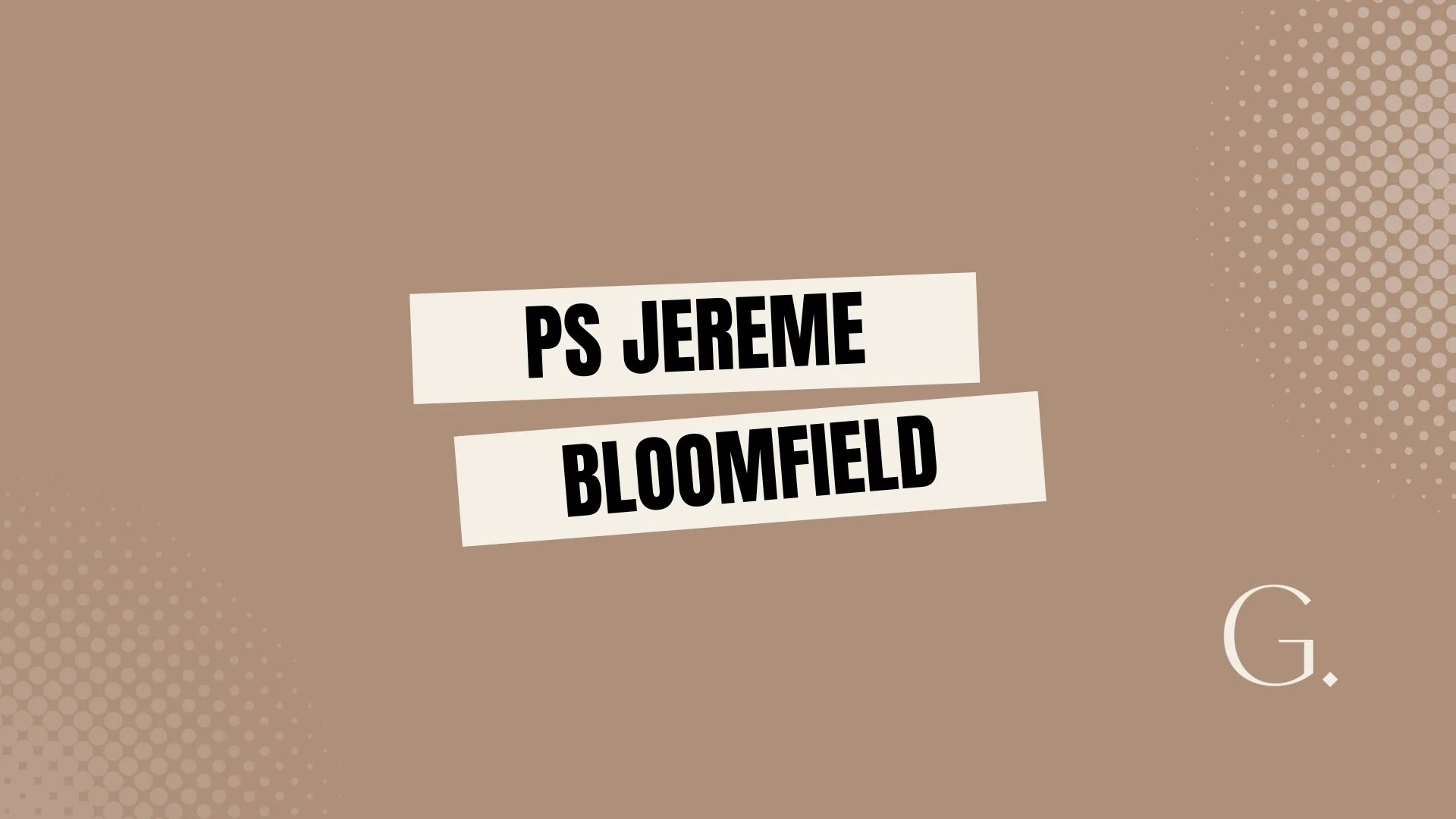 Ps Jereme Bloomfield