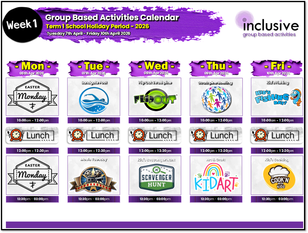 Group Based Activities for Children: Term 1 School Holiday Program - Week 1, 2026