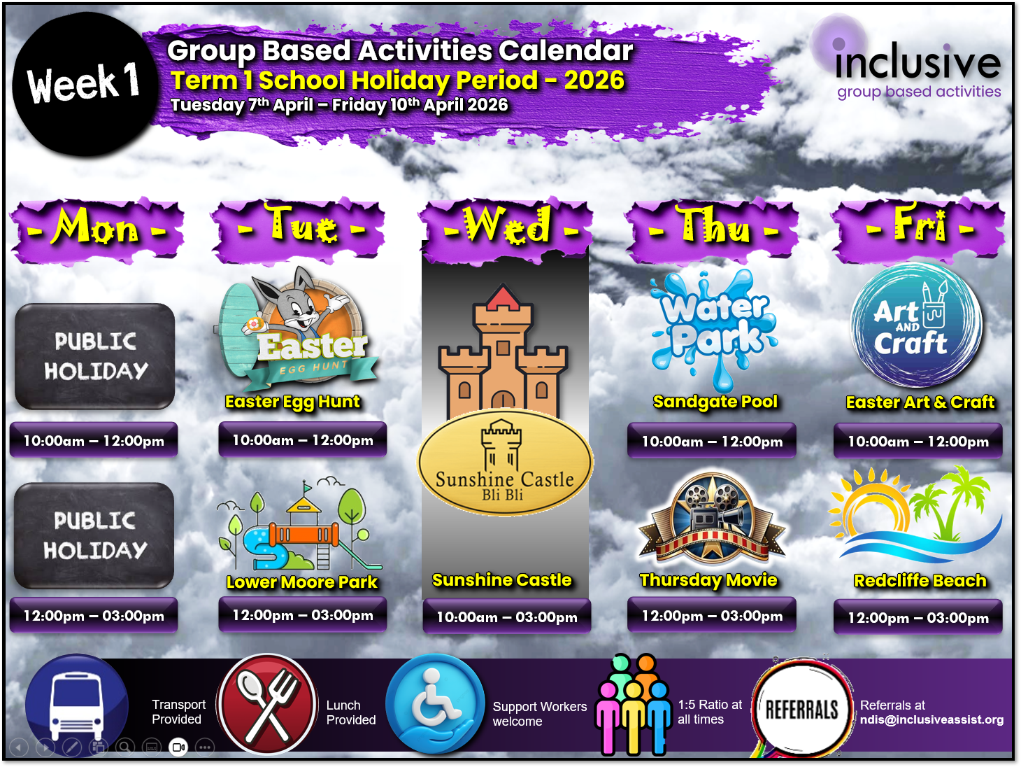 Group Based Activities for Children: Term 1 School Holiday Program - Week 1, 2026