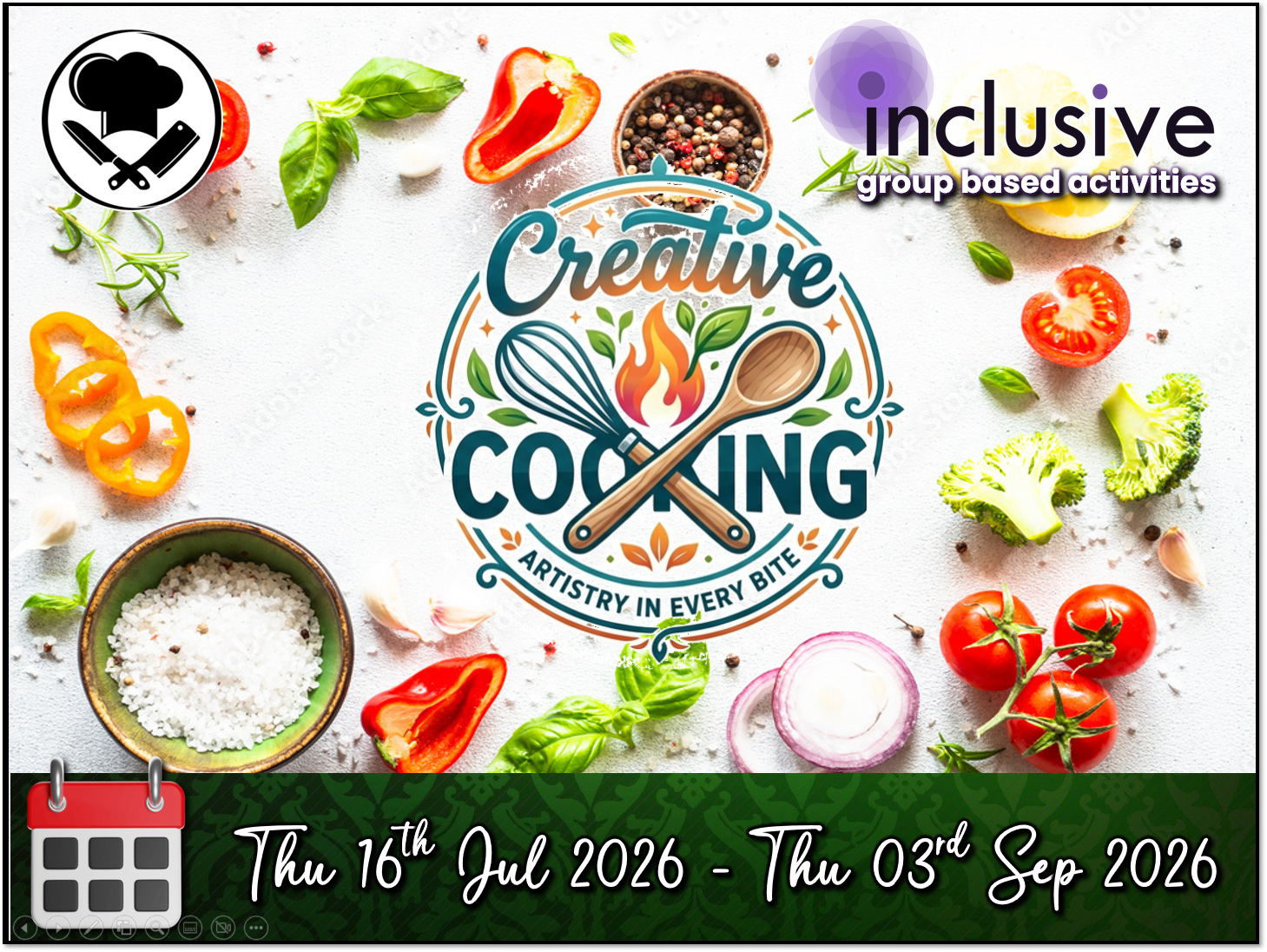 Group Based Daytime Activities for Adults:  ‘Creative Cooking’ 8-Week Course