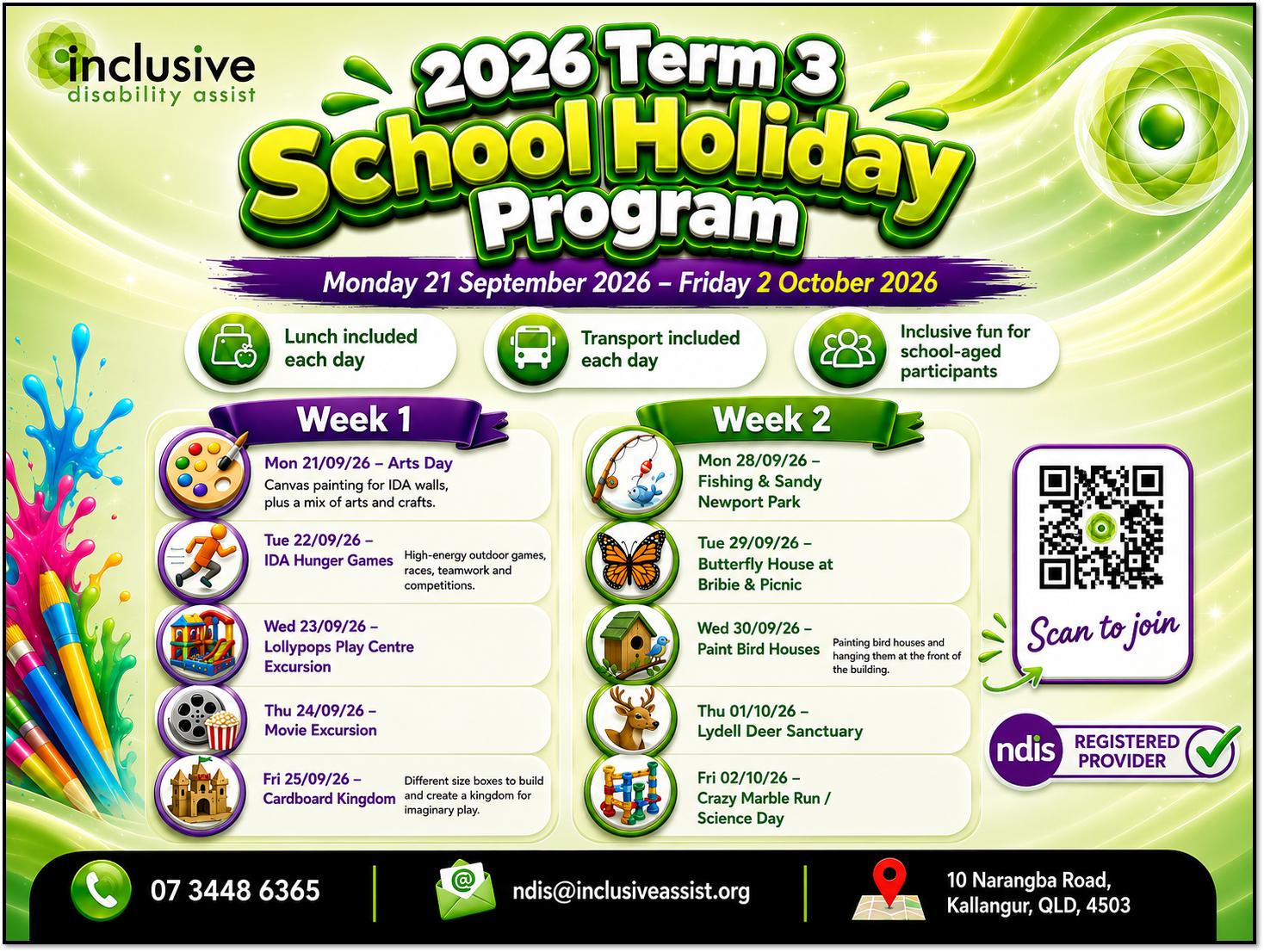 Group Based Activities for Children: Term 3 School Holiday Program - Week 1 &amp; 2, 2026