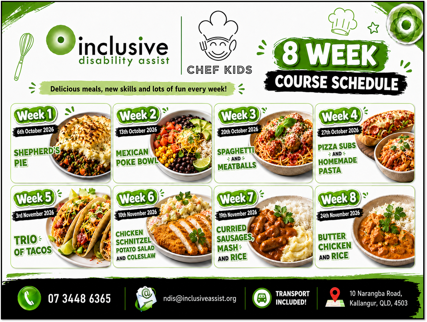 Group Based Evening Activities for Kids: ‘Chef Kids’ 8-Week Course 