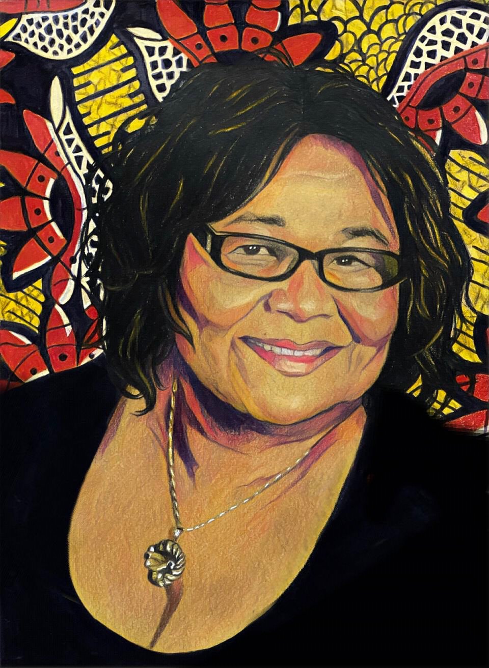 FELICIA with Nigerian Wax print fabric (HEROS ART PROJECT - honoring healthcare workers lost to COVID)