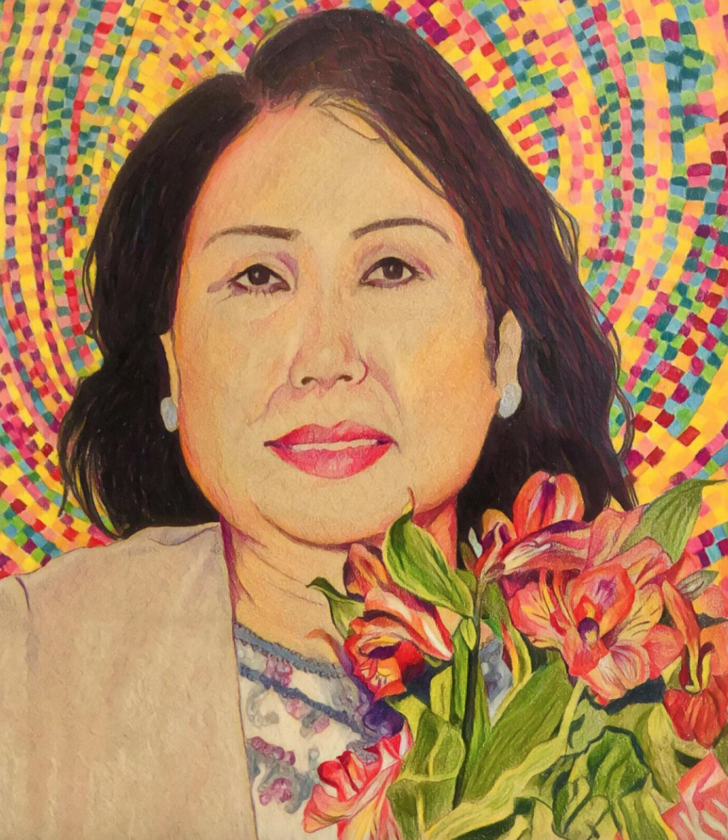 DAISY with traditional Filipino Banig weaving. (HEROS ART PROJECT - honoring healthcare workers lost to COVID)
