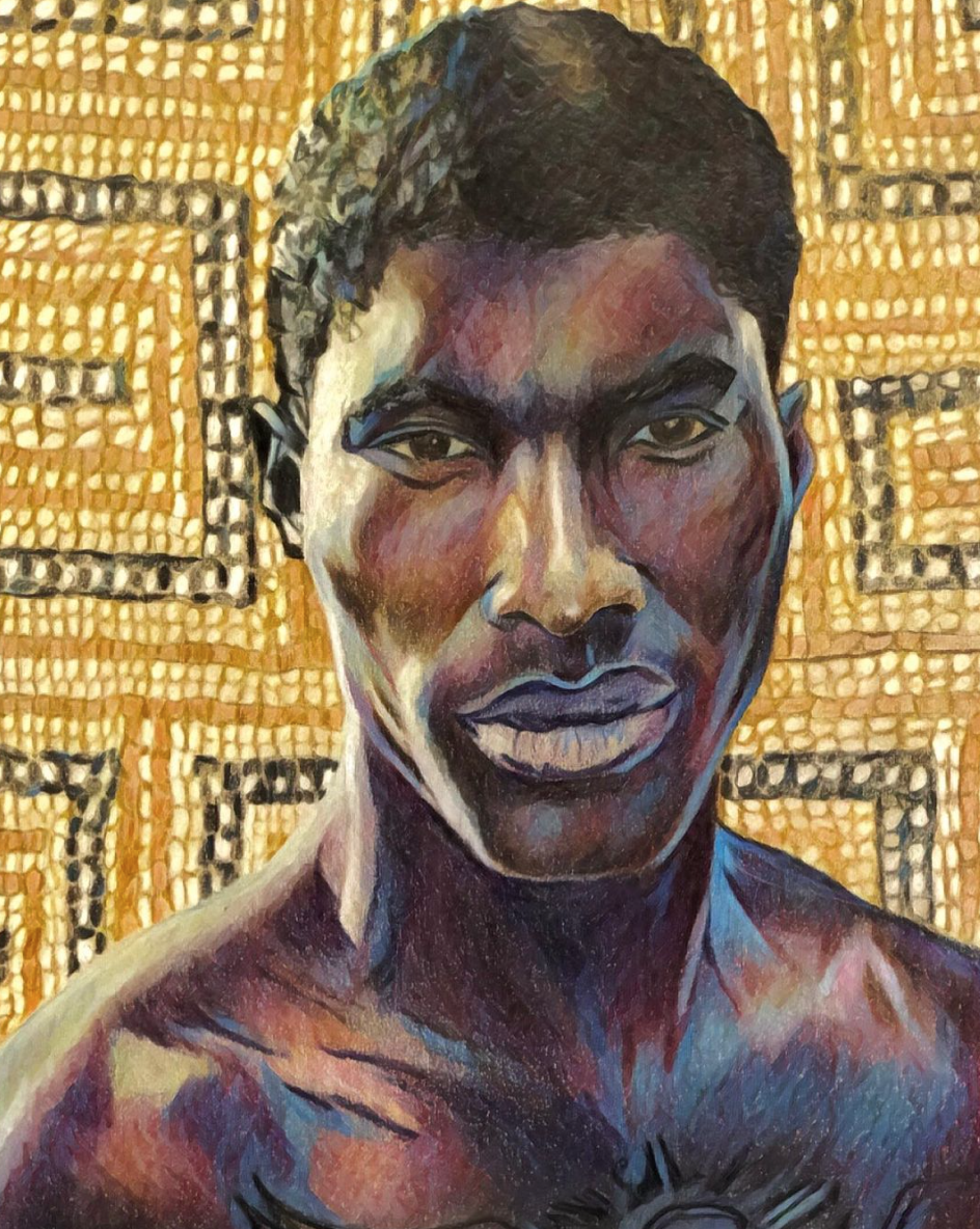 SHERMON with Guyanese beaded tapestry