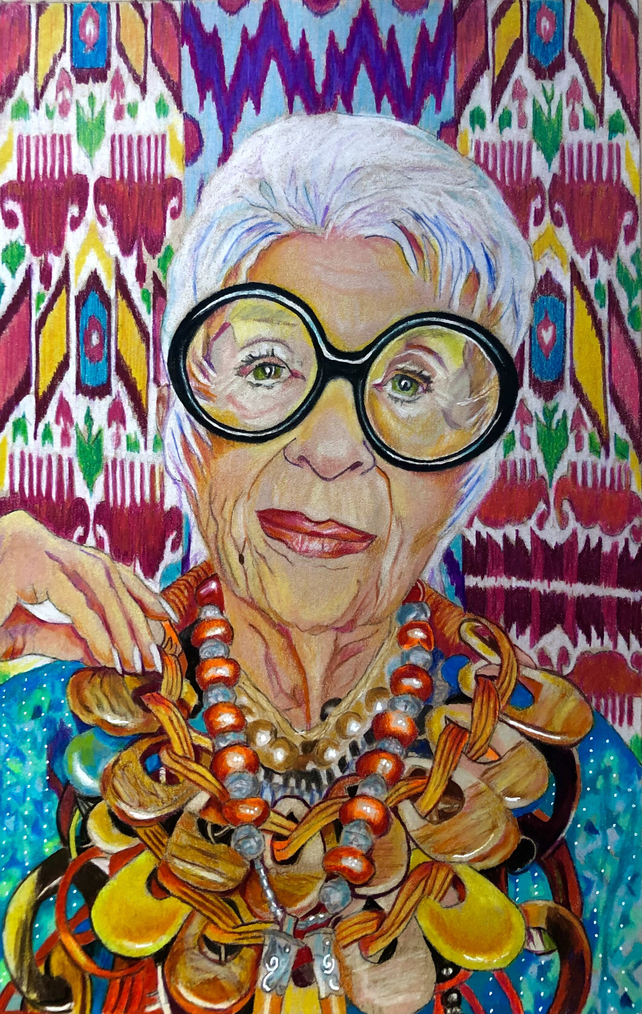 IRIS with nineteenth century Uzbeki silk ikat