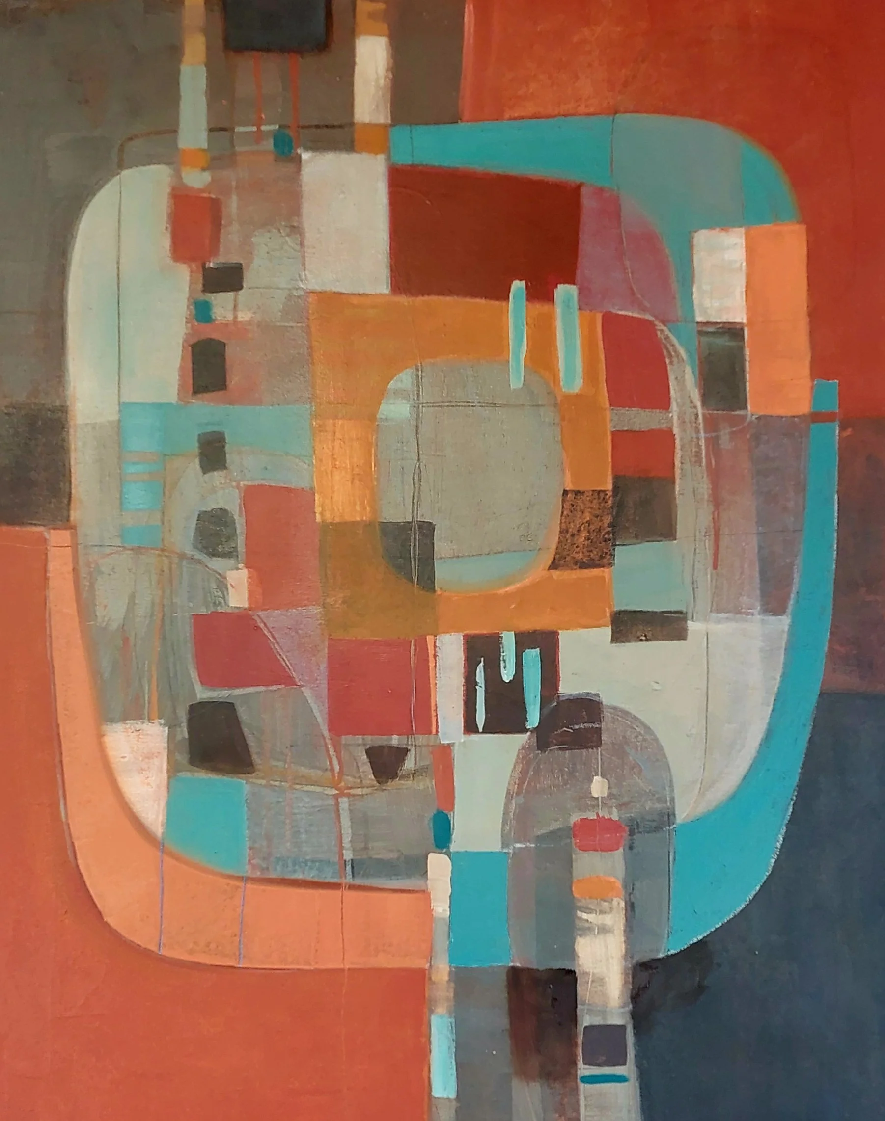 'Still playing with colours and shapes', 2026, 75cm x 60cm, acrylic on stretched canvas